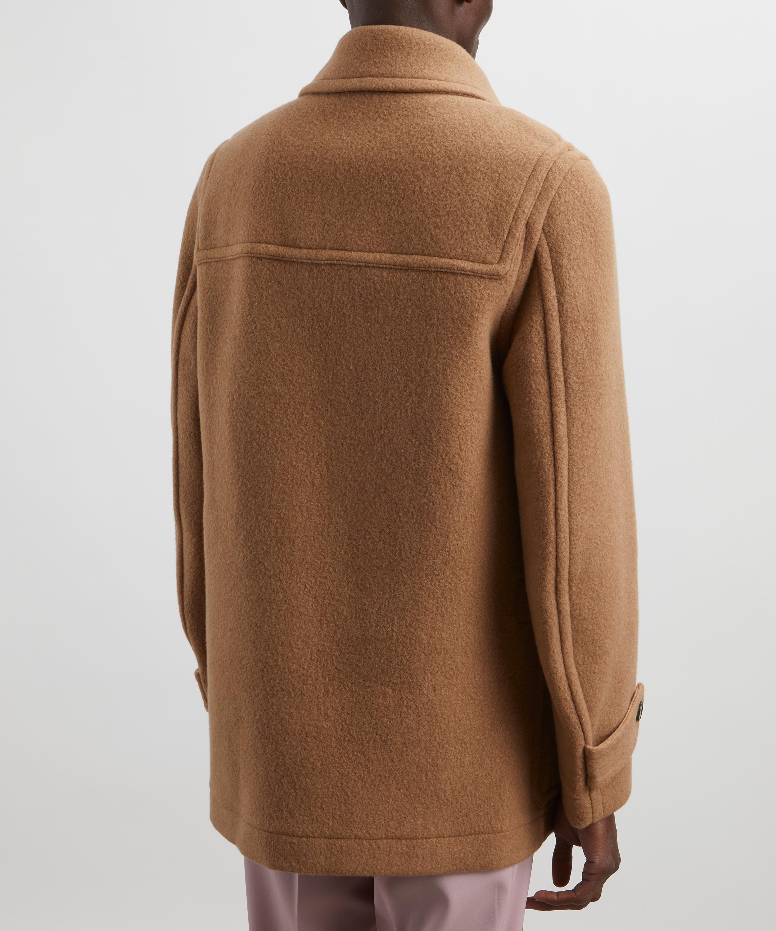 Dries Van Noten - Camel Wool-Blend Tab Collar Jacket image number 3