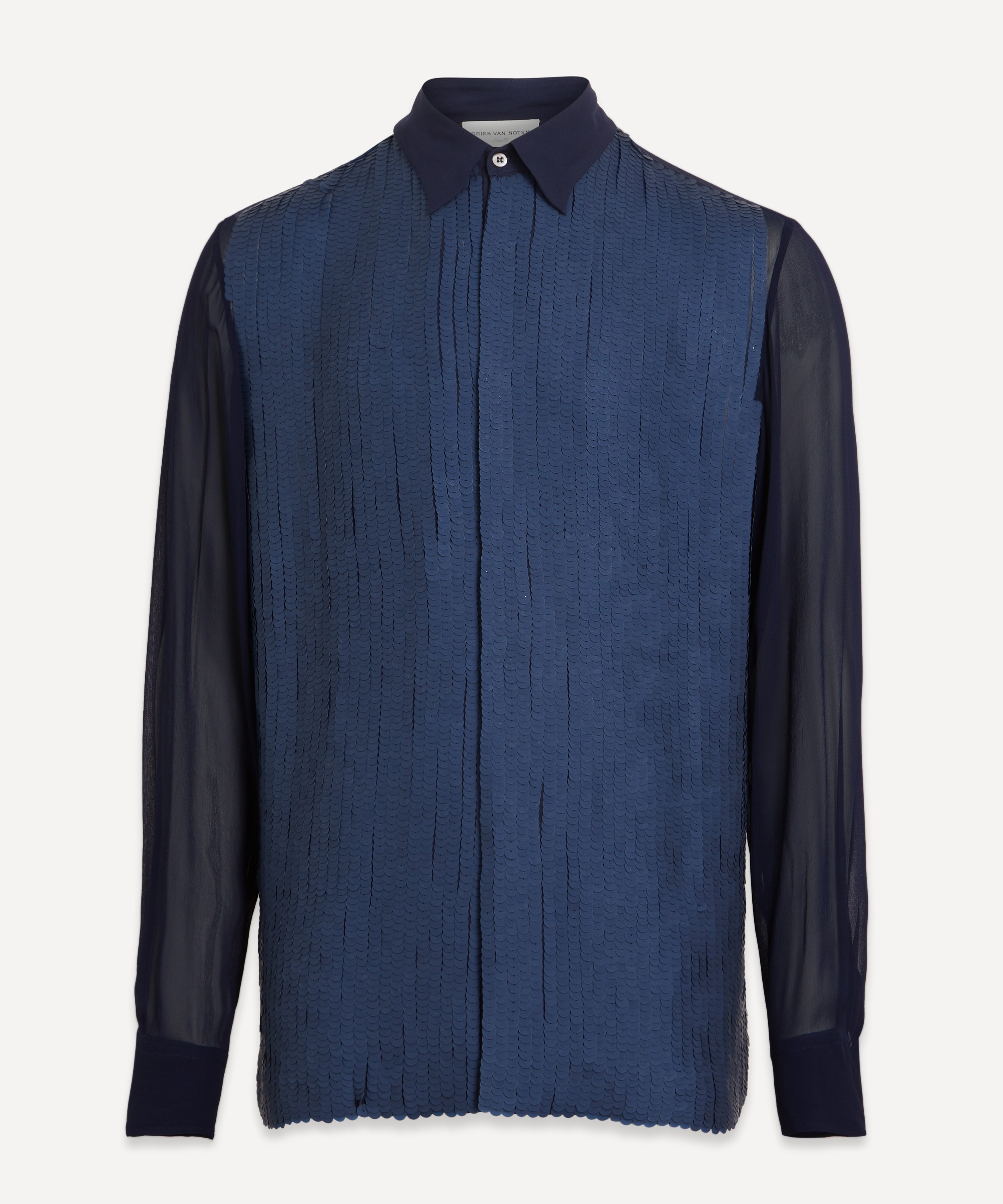 Dries Van Noten - Sequin-Embellished Sheer-Sleeve Shirt