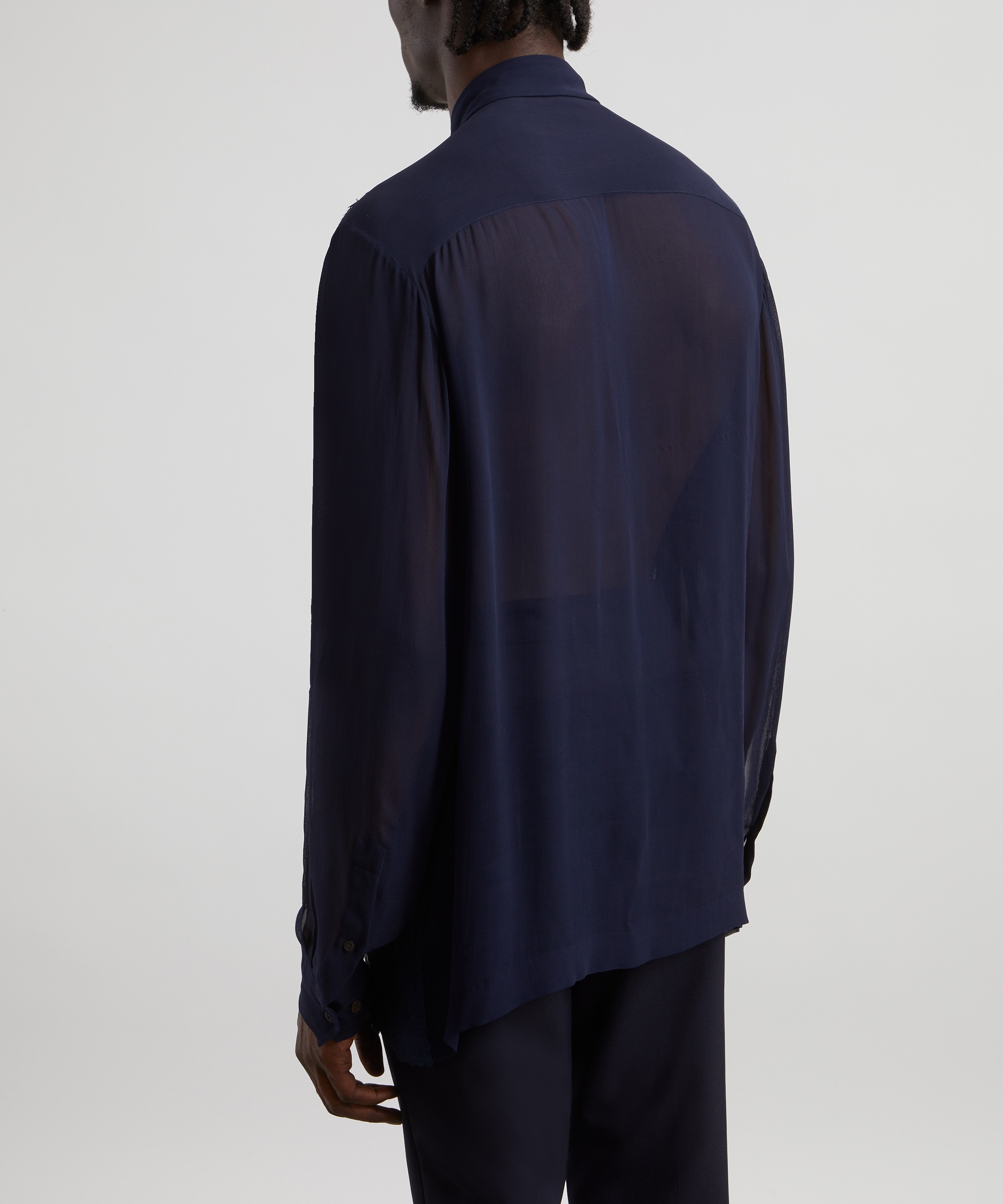 Dries Van Noten - Sequin-Embellished Sheer-Sleeve Shirt image number 3