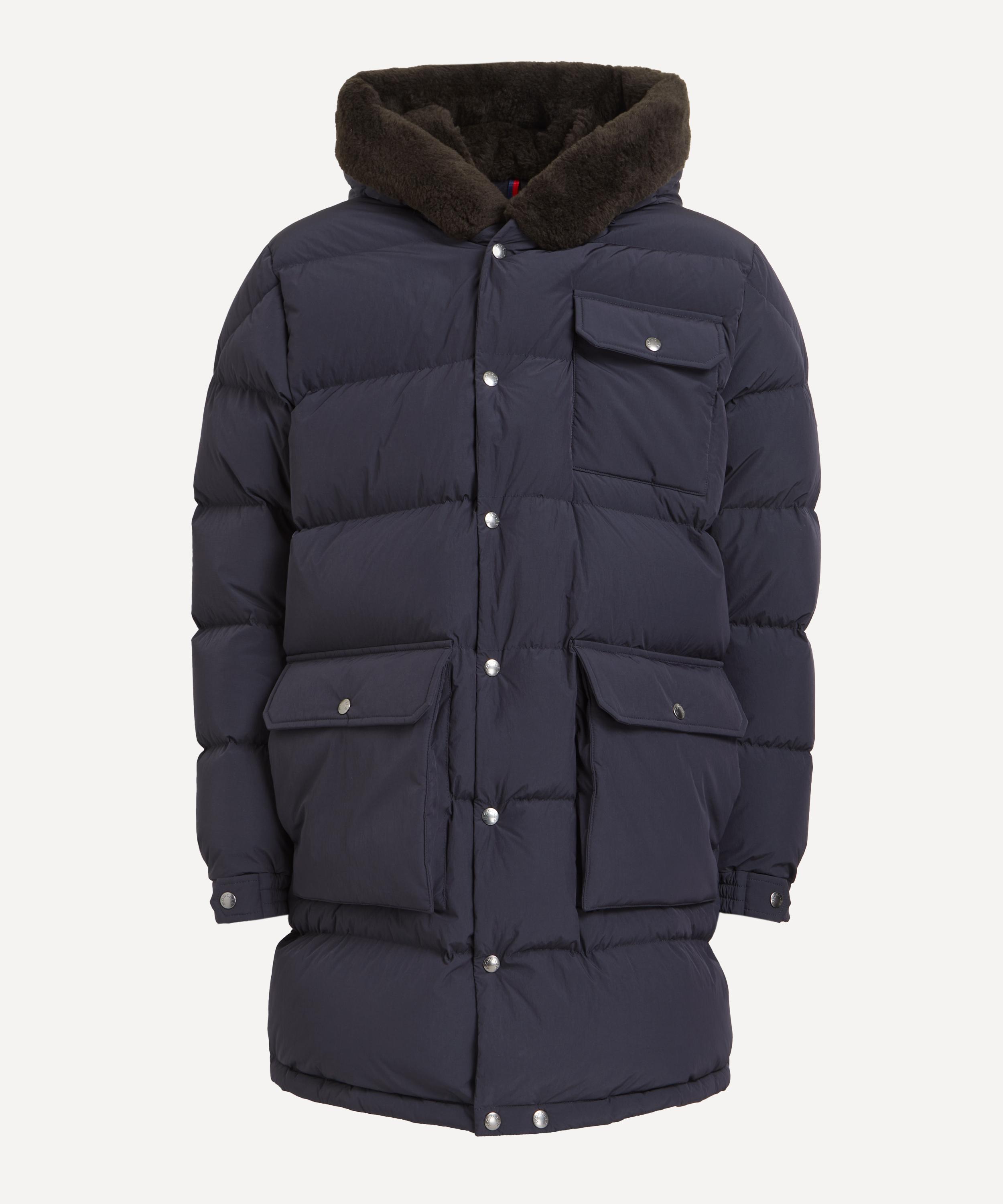 Moncler - Rowan Teddy-Trimmed Hooded Long Down Jacket image number 0