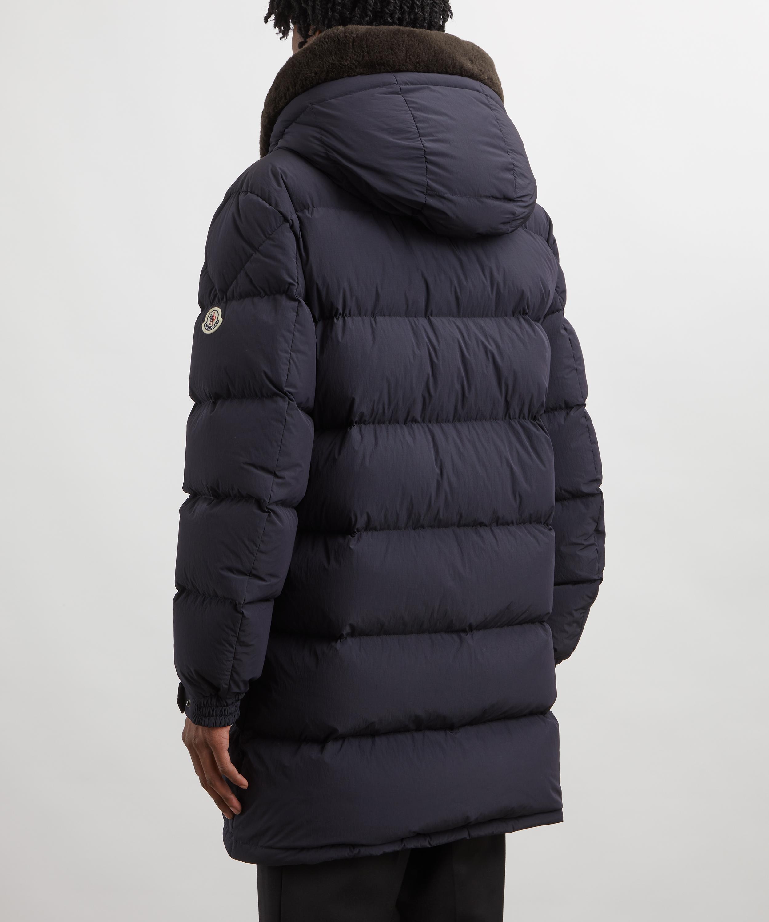 Moncler - Rowan Teddy-Trimmed Hooded Long Down Jacket image number 3