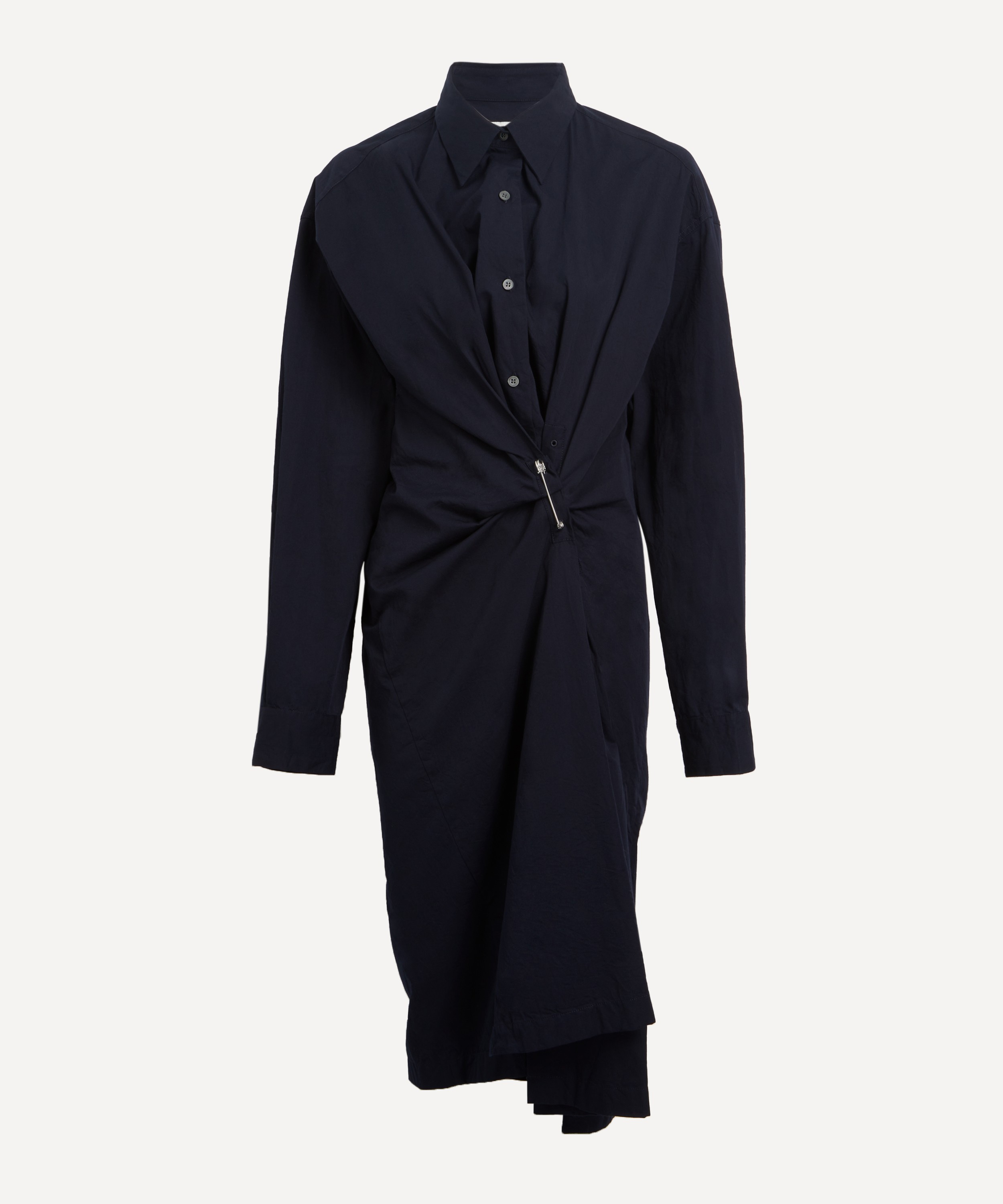 Dries Van Noten - Navy Cotton Gabardine Shirtdress image number 0