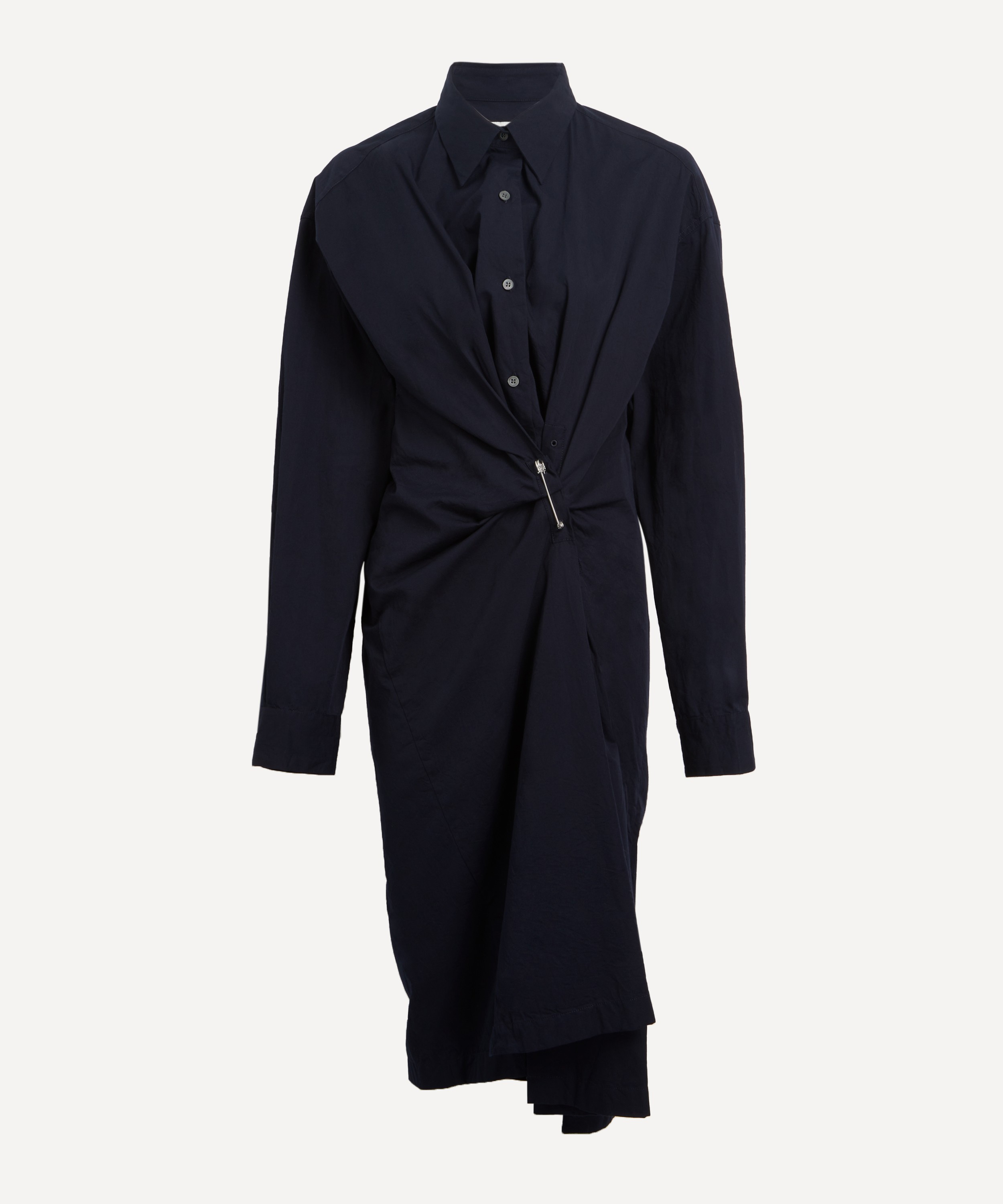 Dries Van Noten - Navy Cotton Gabardine Shirtdress