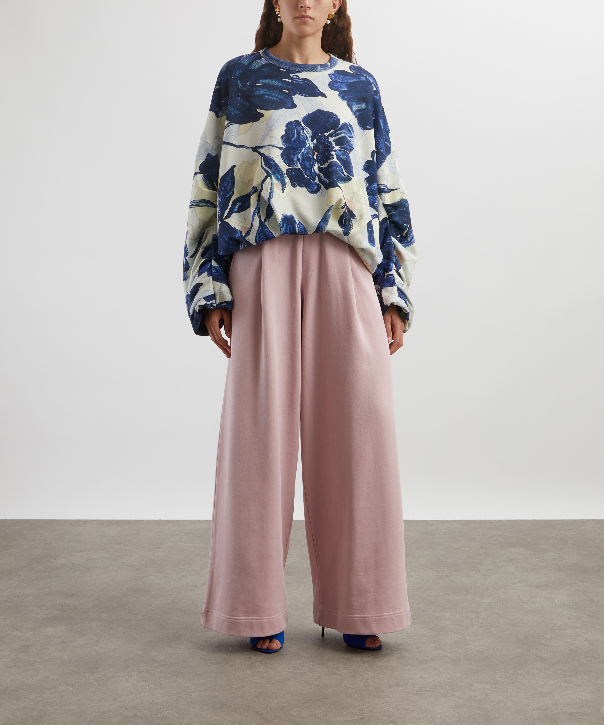 Dries Van Noten - Pink Drawstring Wide Leg Trousers image number 1