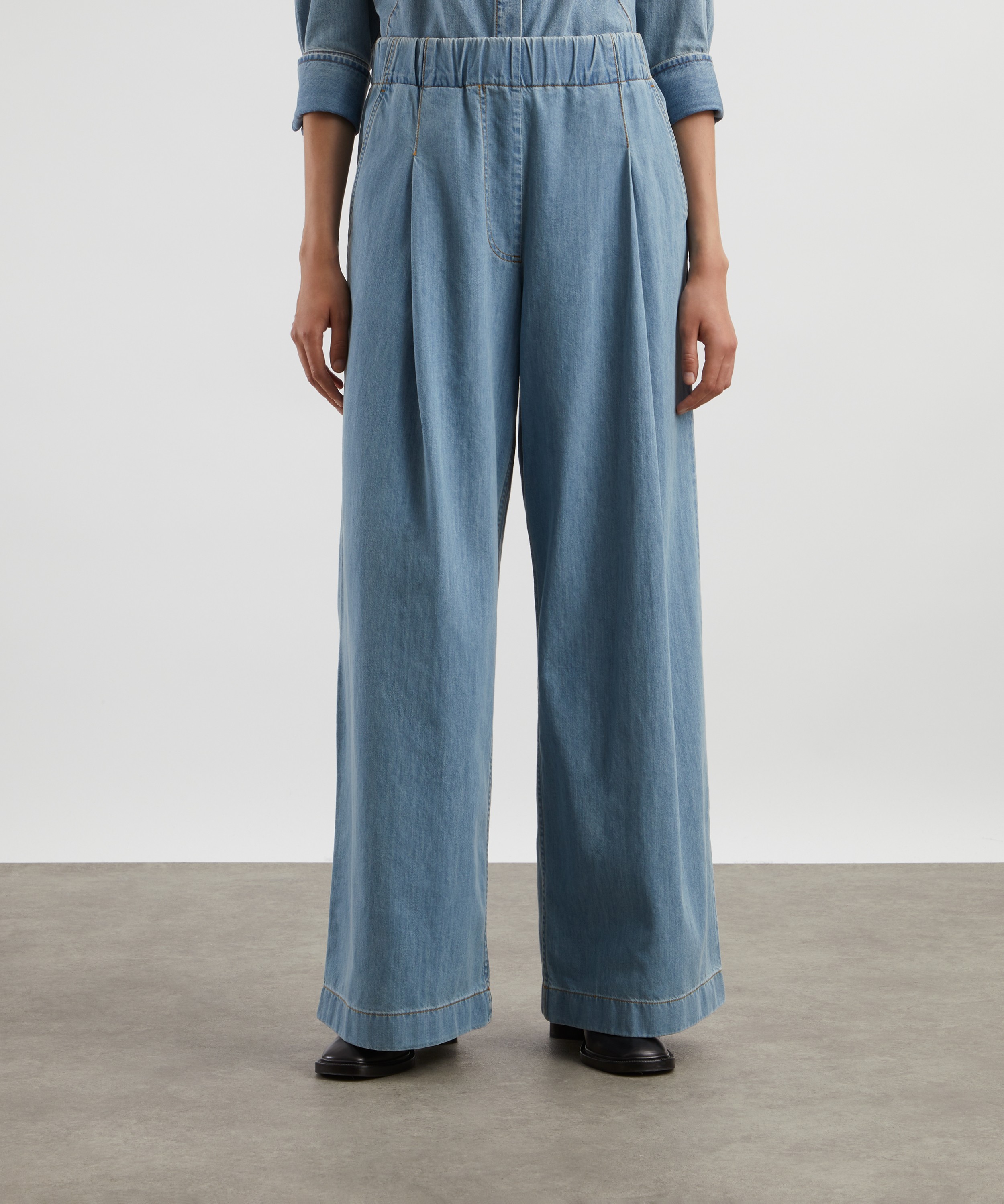 Dries Van Noten - Wide Leg Denim Trousers image number 2