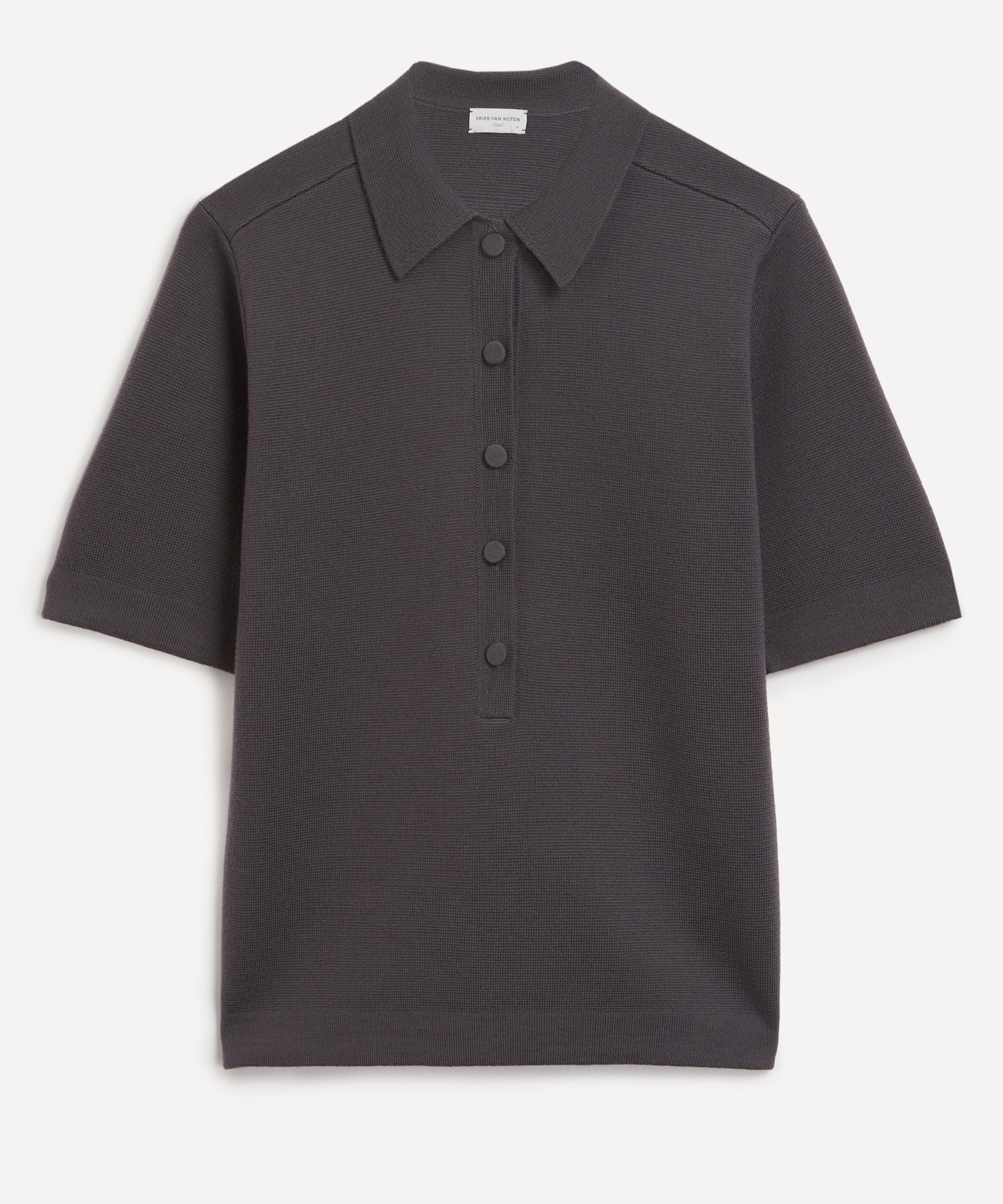 Dries Van Noten - Short Sleeve Merino Wool Polo Shirt image number 0