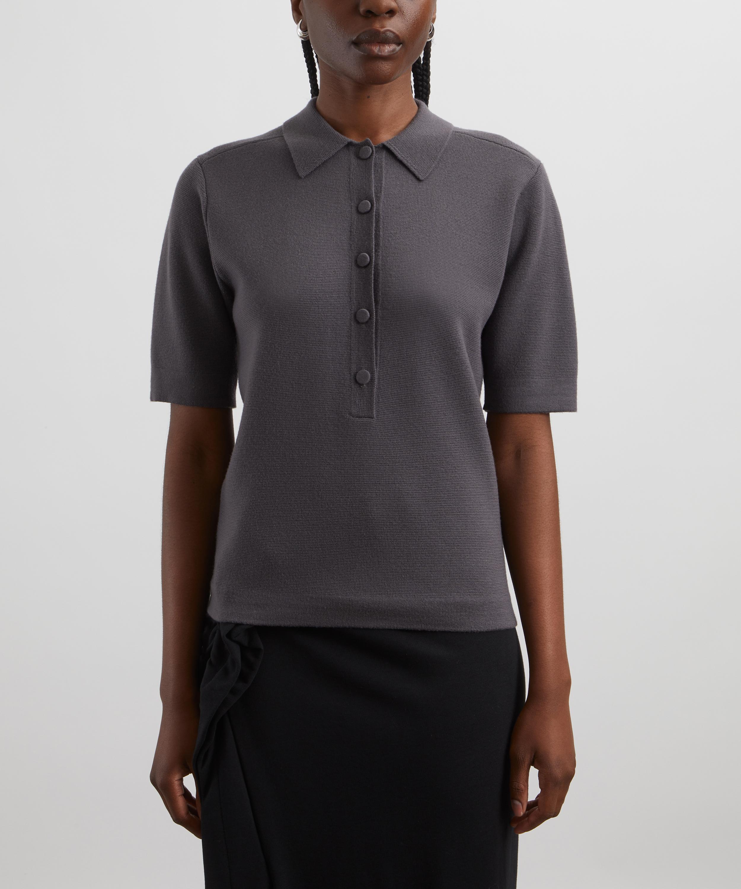 Dries Van Noten - Short Sleeve Merino Wool Polo Shirt image number 2