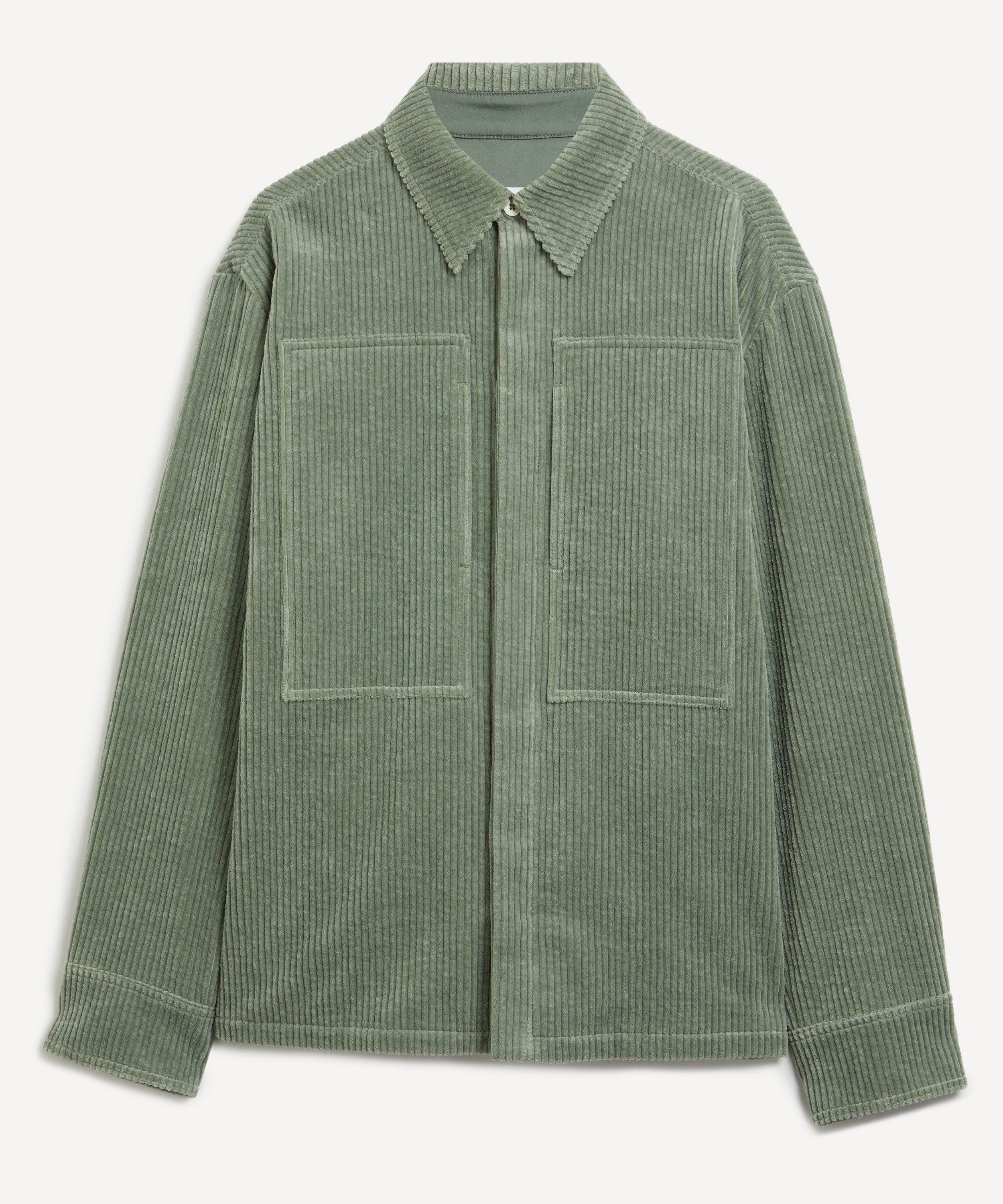 Jil Sander - Celadon Green Corduroy Overshirt