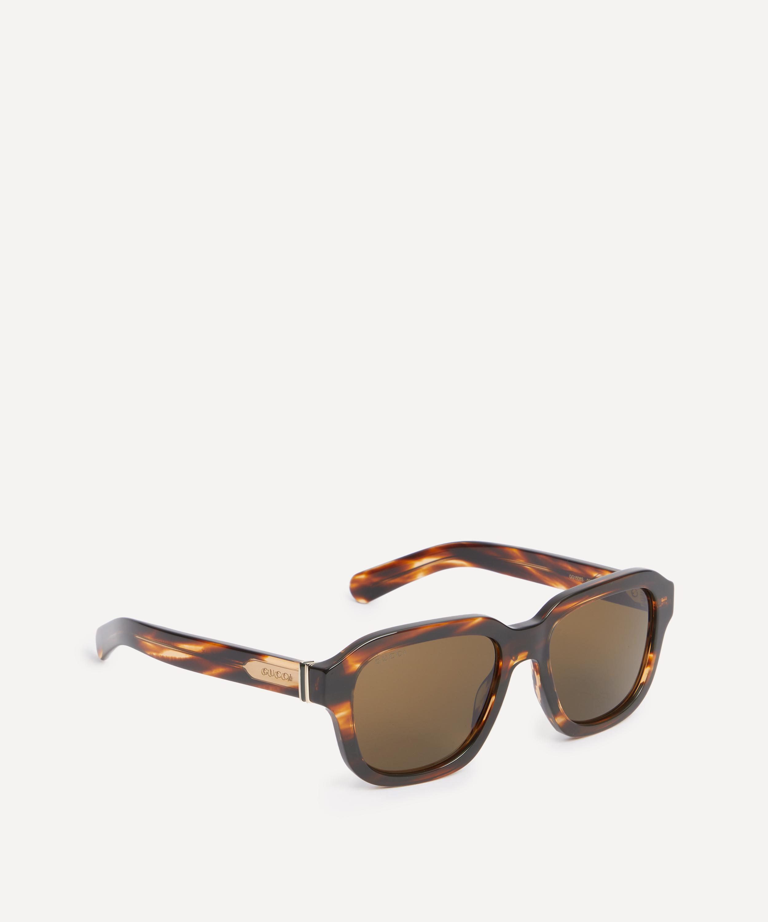 Gucci - Rectangle Flamed Havana Acetate Sunglasses image number 1
