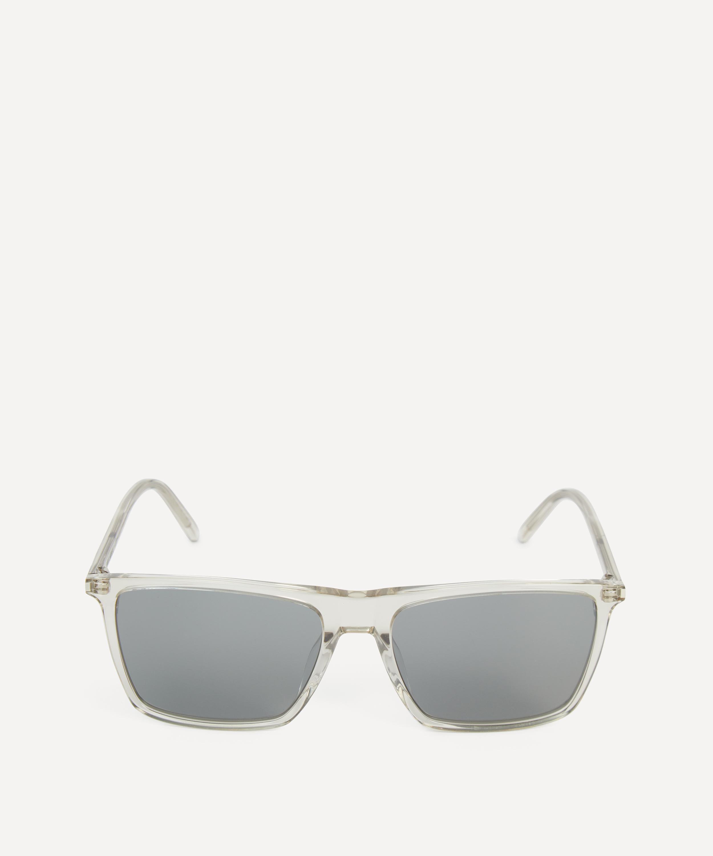 Saint Laurent - Square Flat Browline Transparent Sunglasses image number 0