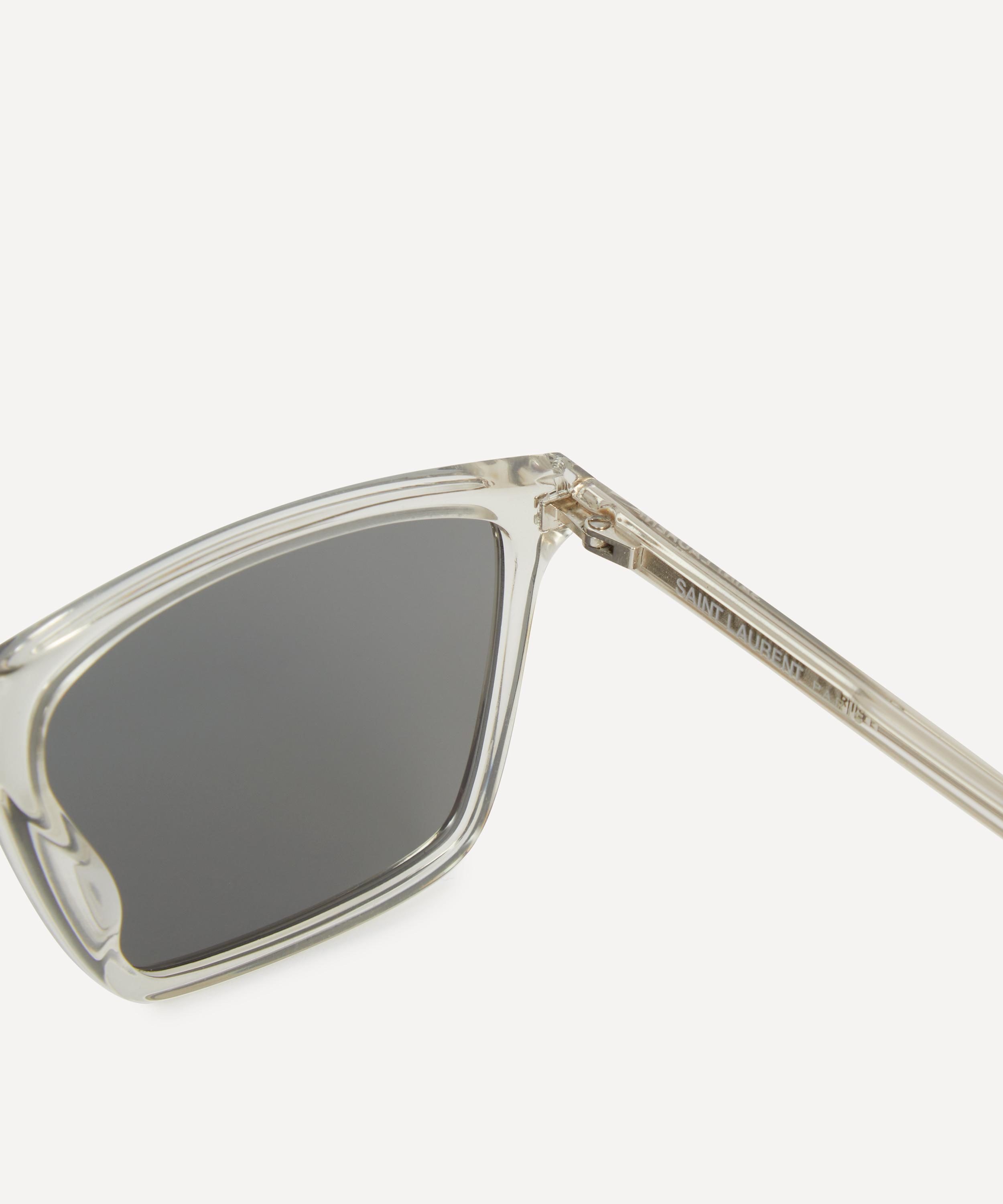 Saint Laurent - Square Flat Browline Transparent Sunglasses image number 2
