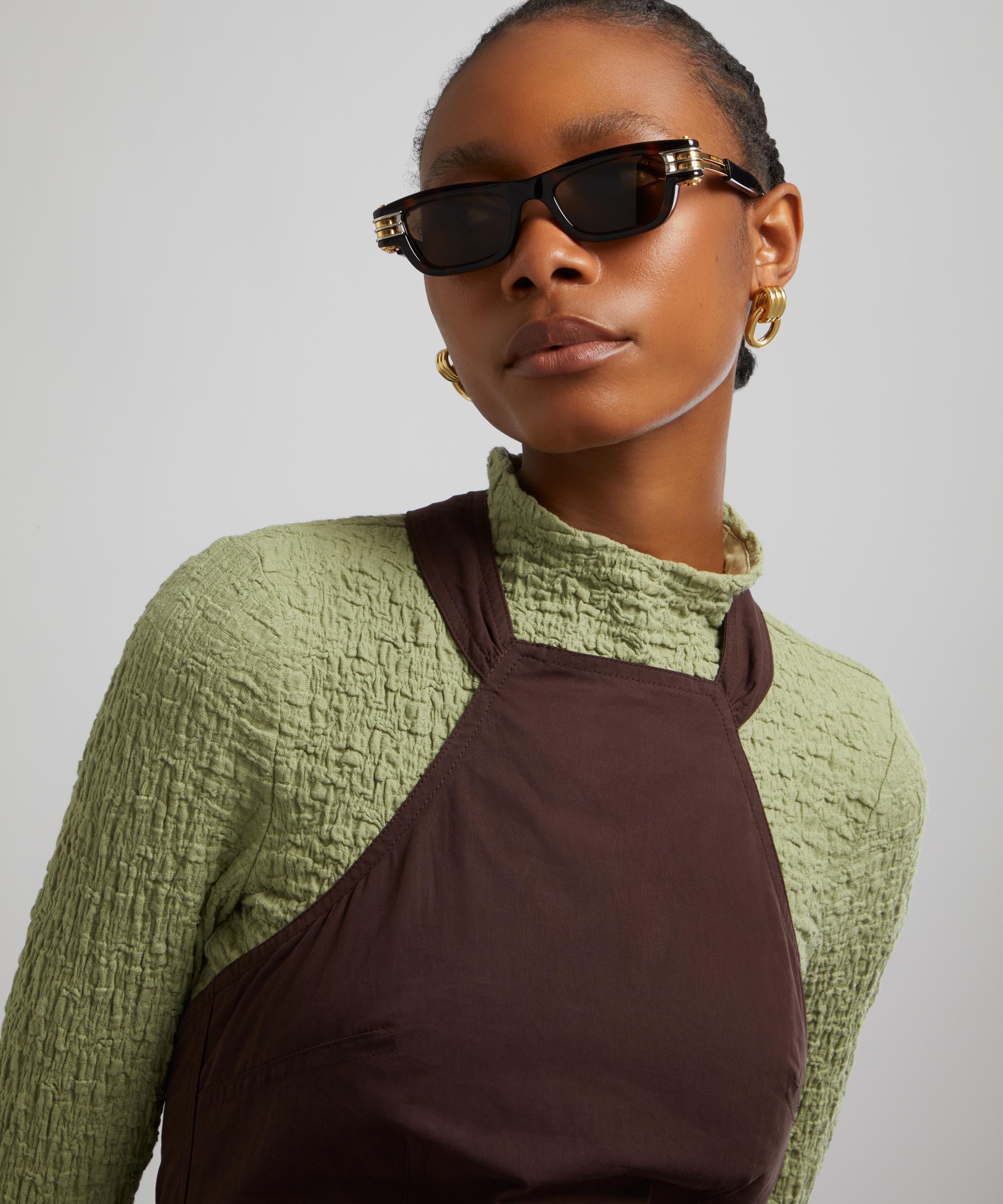 Bottega Veneta - Cat-Eye Havana Hinge Sunglasses image number 1