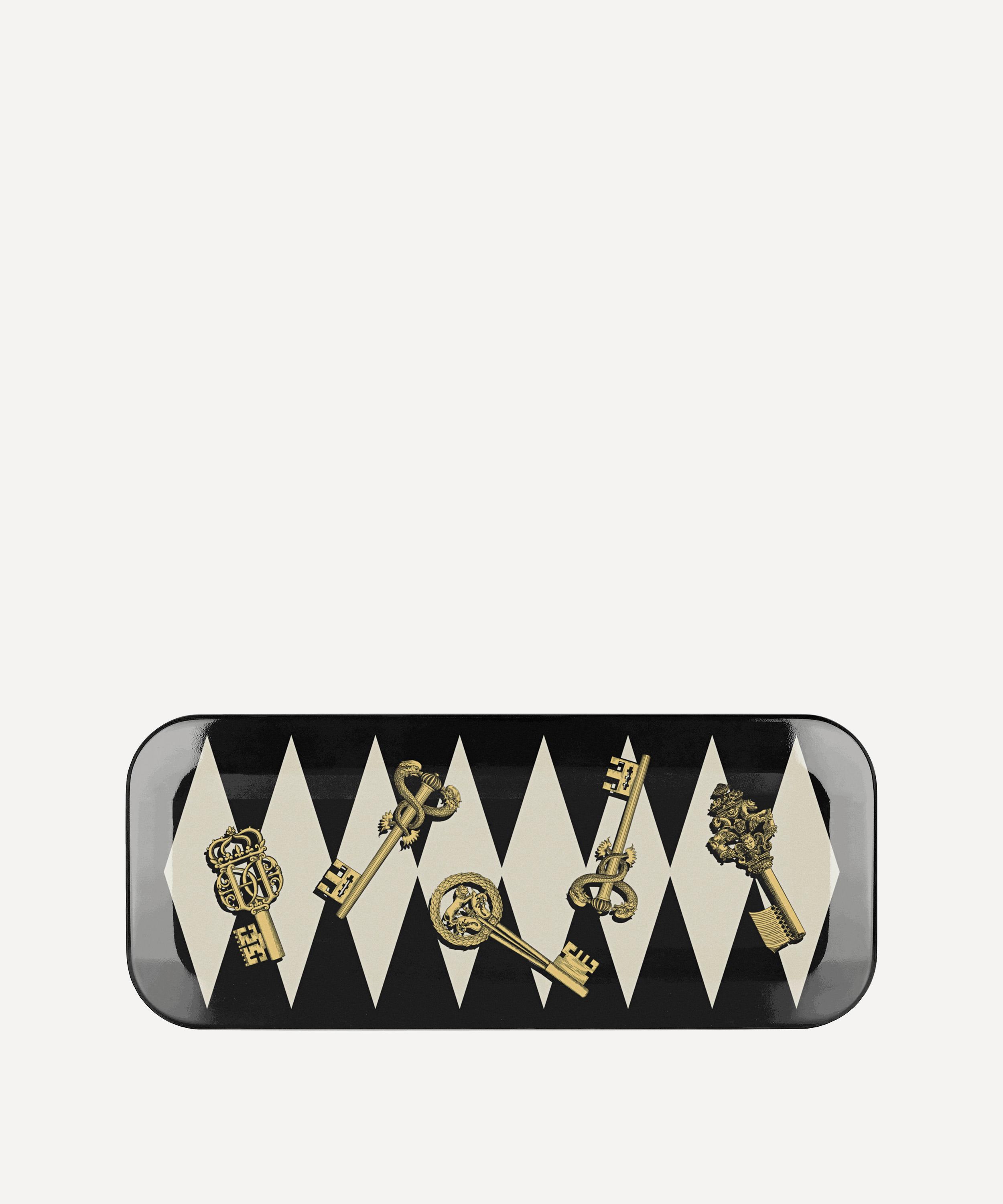Fornasetti - Chiavi Gold and Rombi Tray image number 0