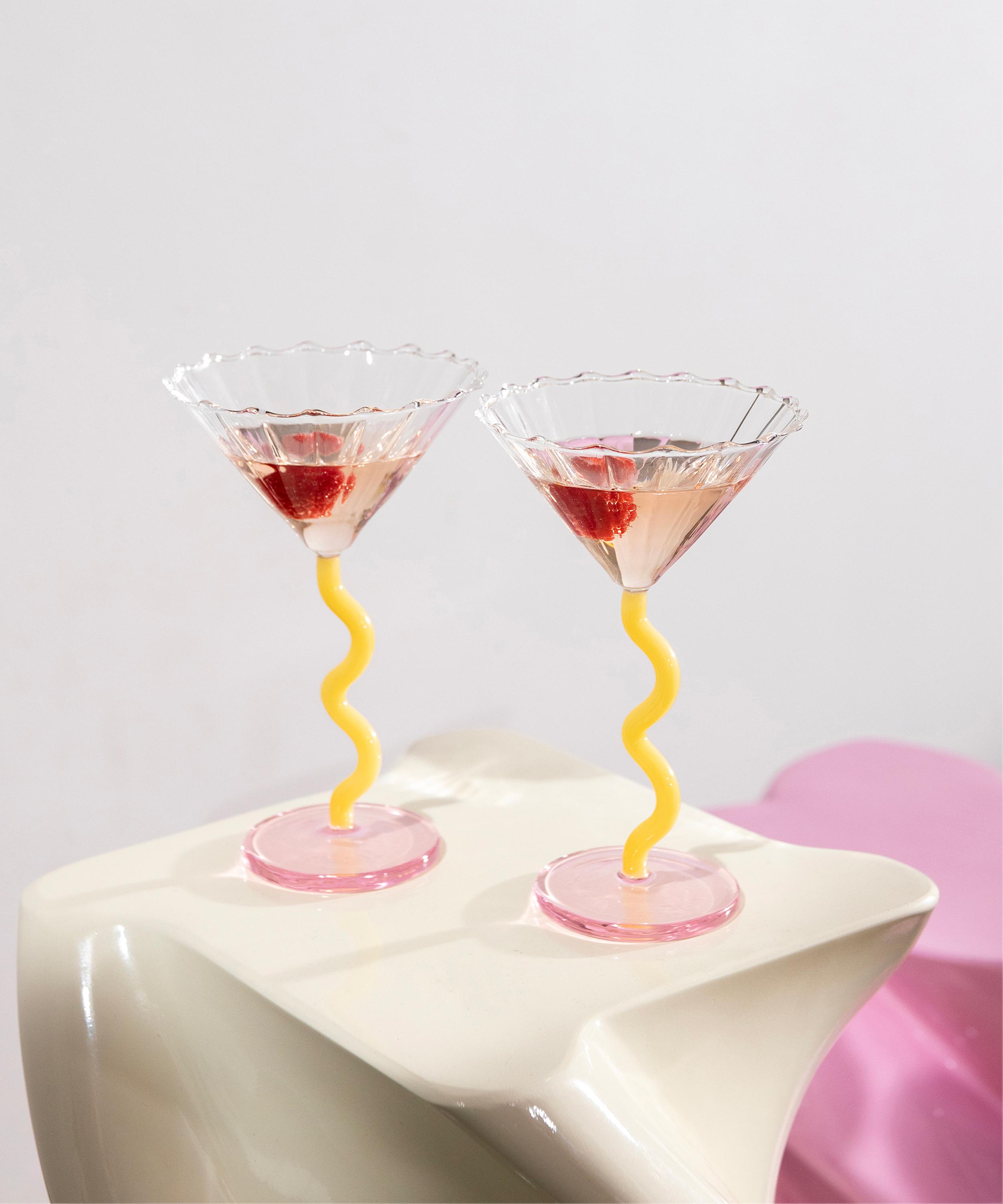 &Klevering - Curve Caramel Coupe Glasses Set of Two image number 1