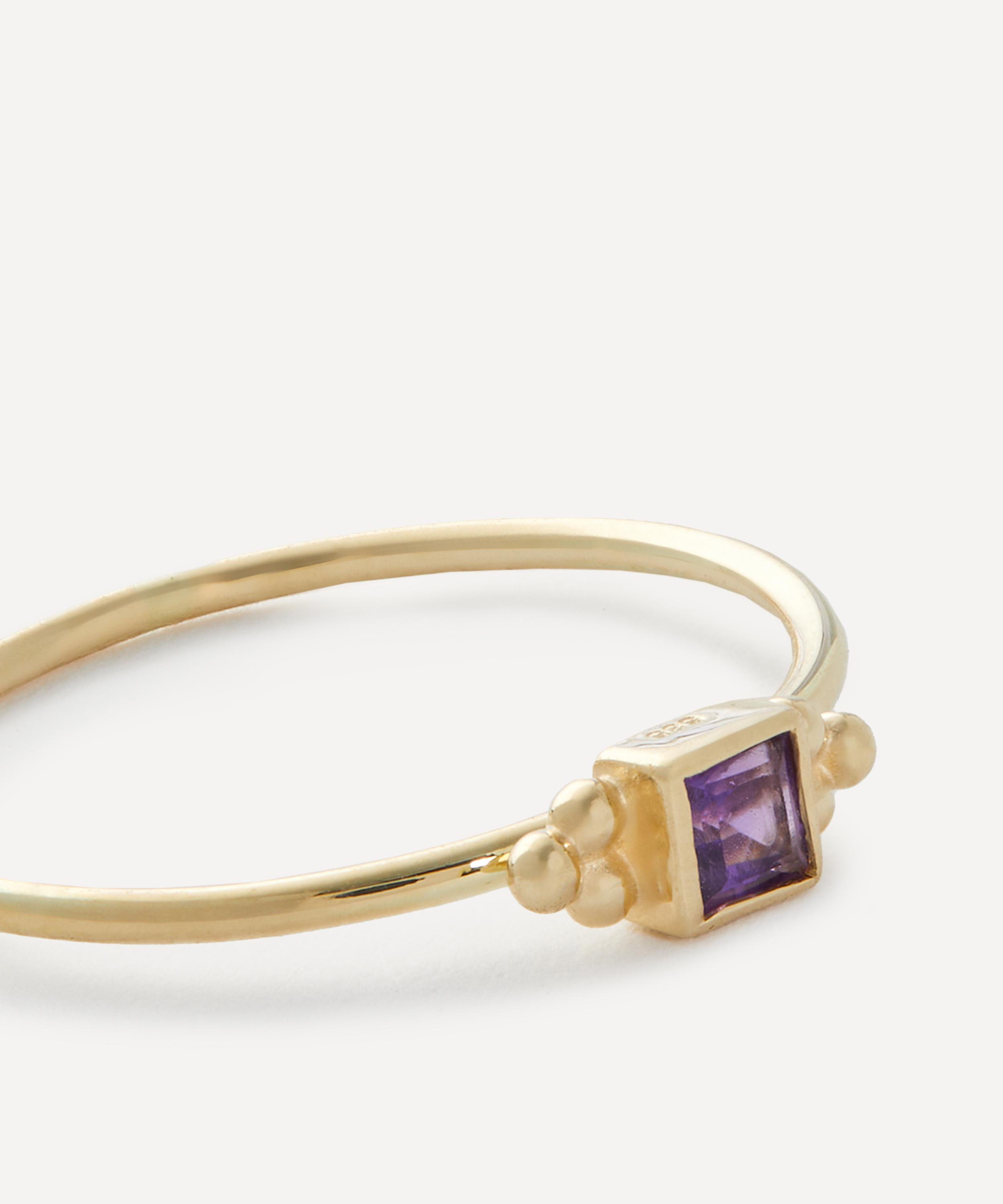 Anna + Nina - 14ct Gold Purple Honeysuckle Ring image number 1