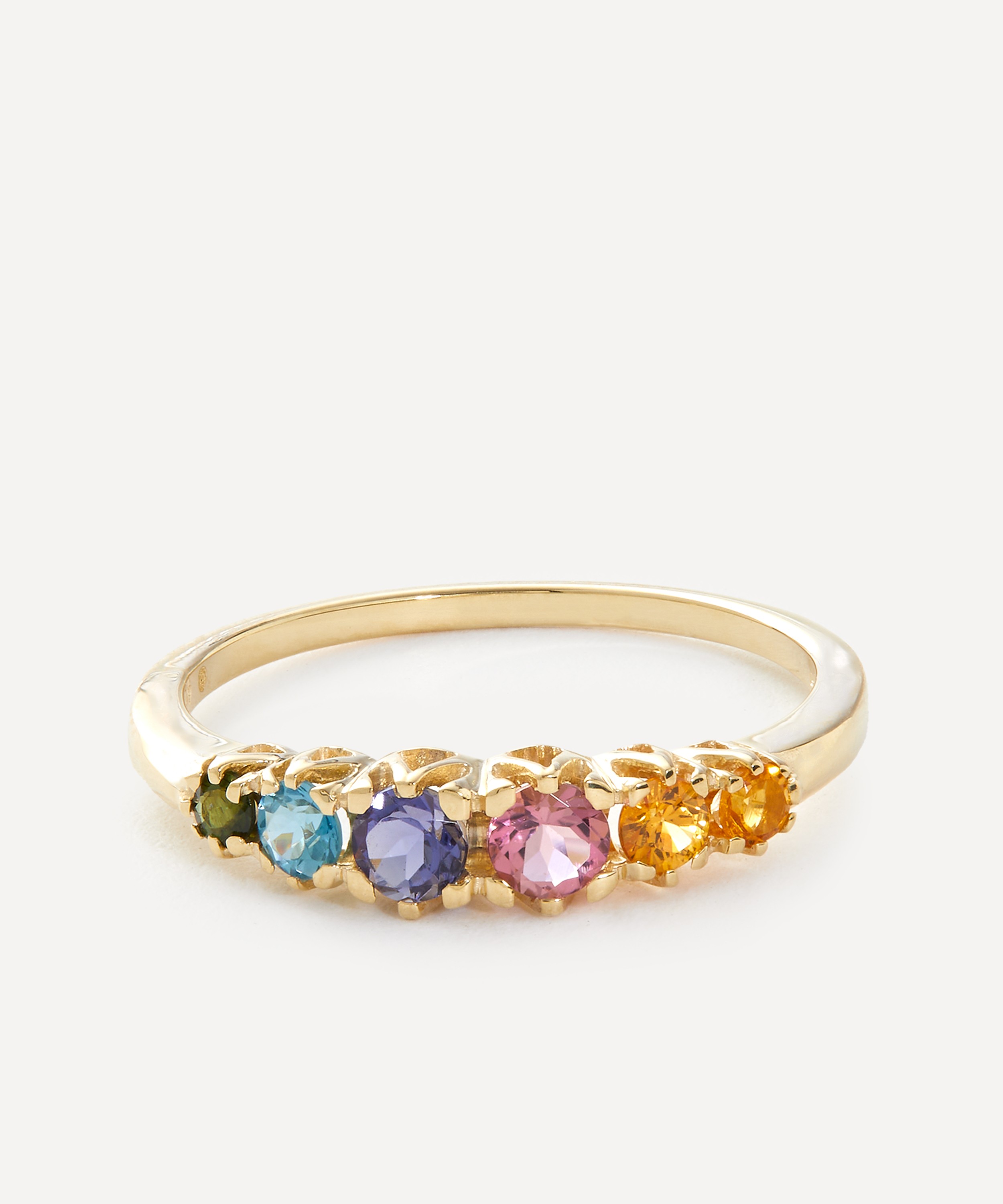 Anna + Nina - 14ct Gold Rainbow Anna Ring image number 0