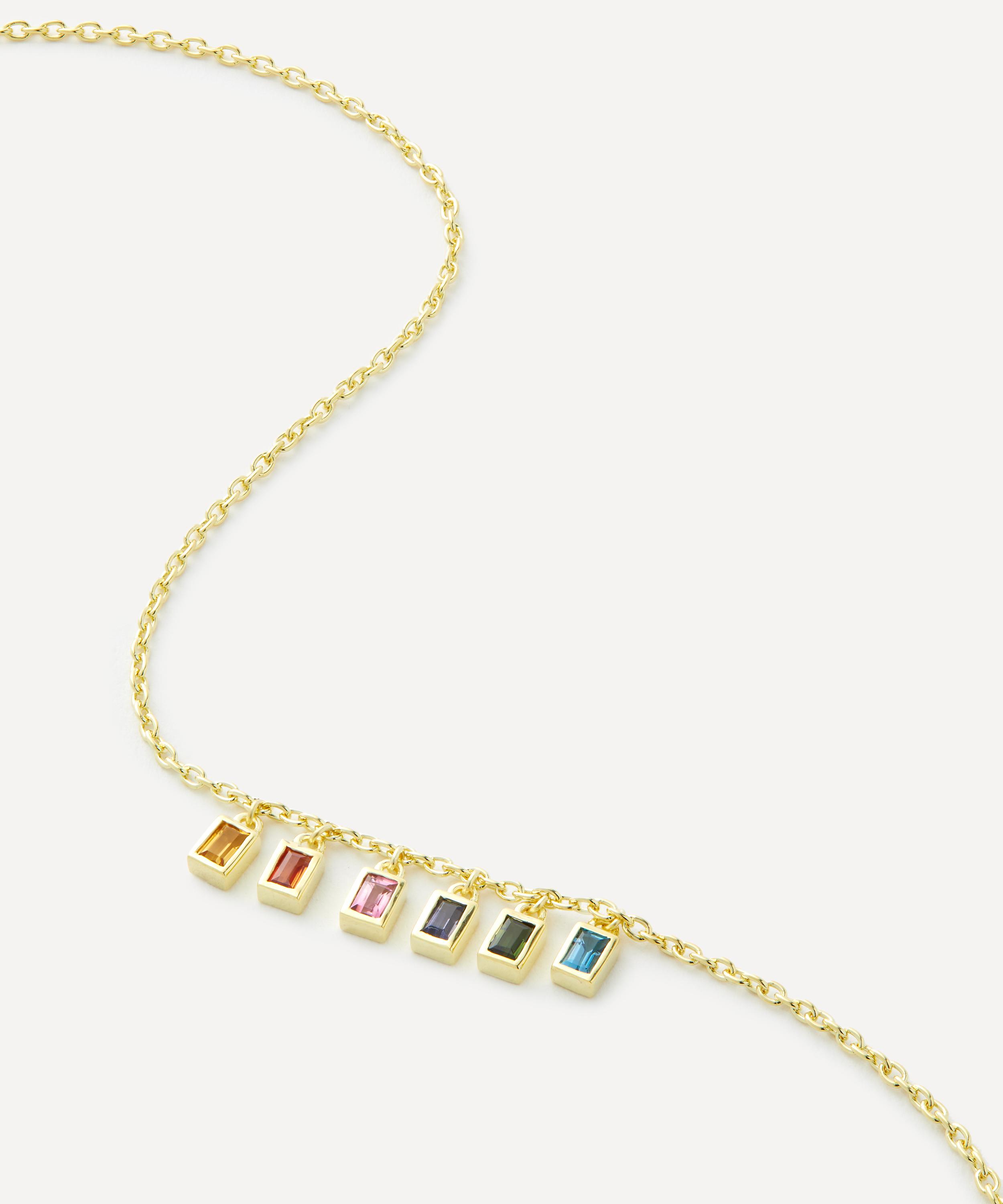 Anna + Nina - 14ct Gold Drooping Rainbow Necklace image number 0