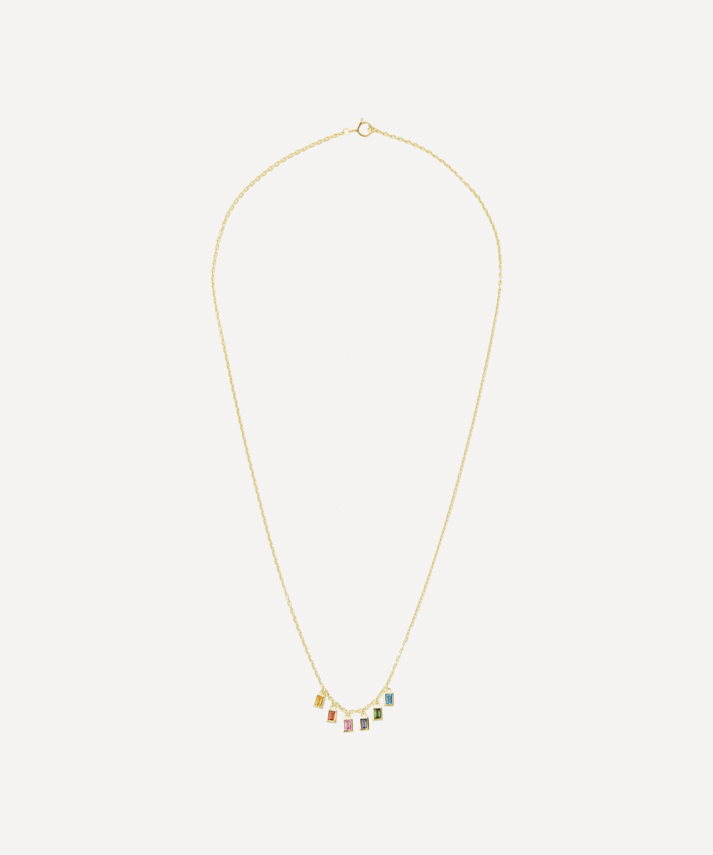 Anna + Nina - 14ct Gold Drooping Rainbow Necklace image number 1