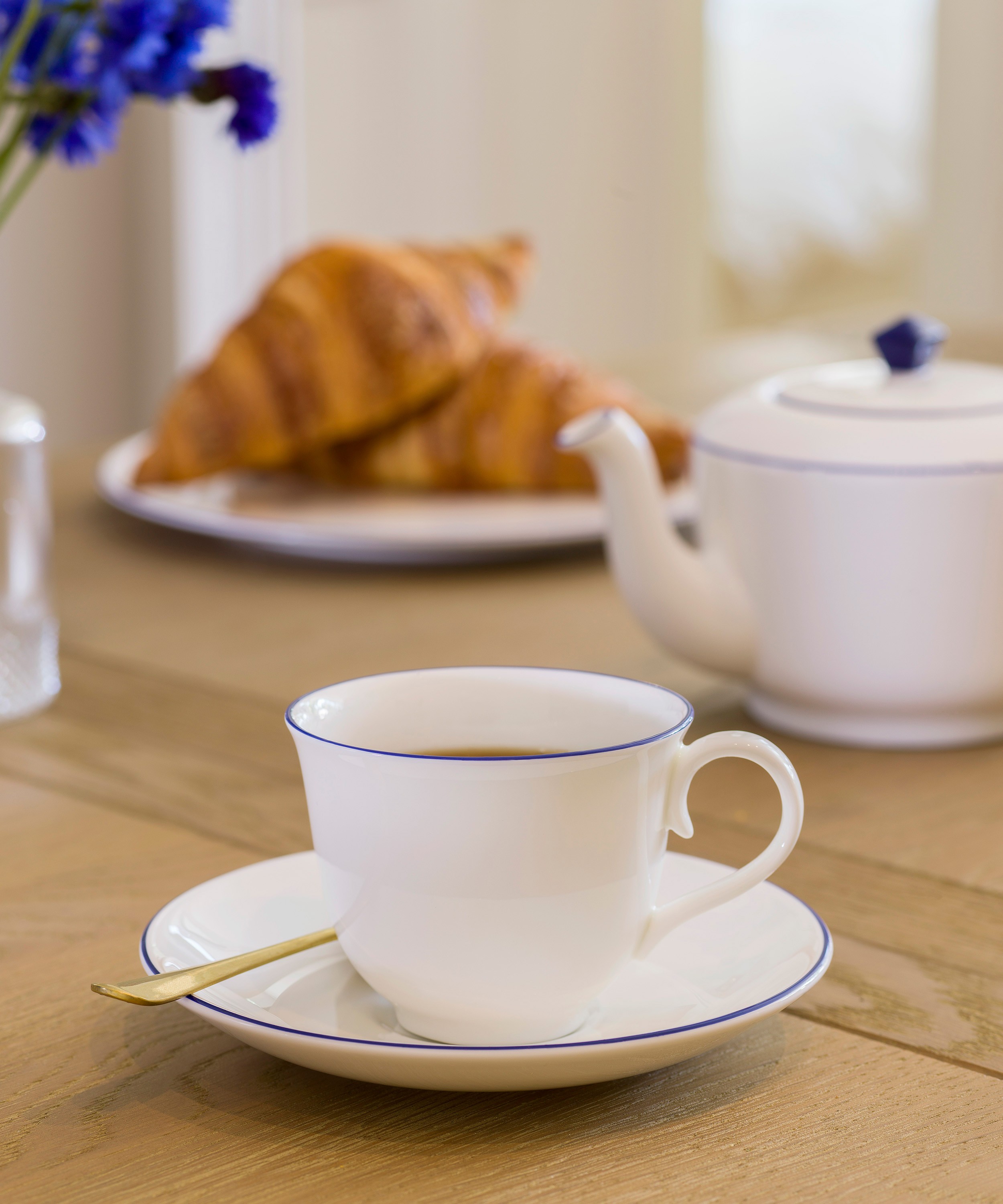 Richard Brendon - Cobalt Line Teacup and Saucer Set image number 1