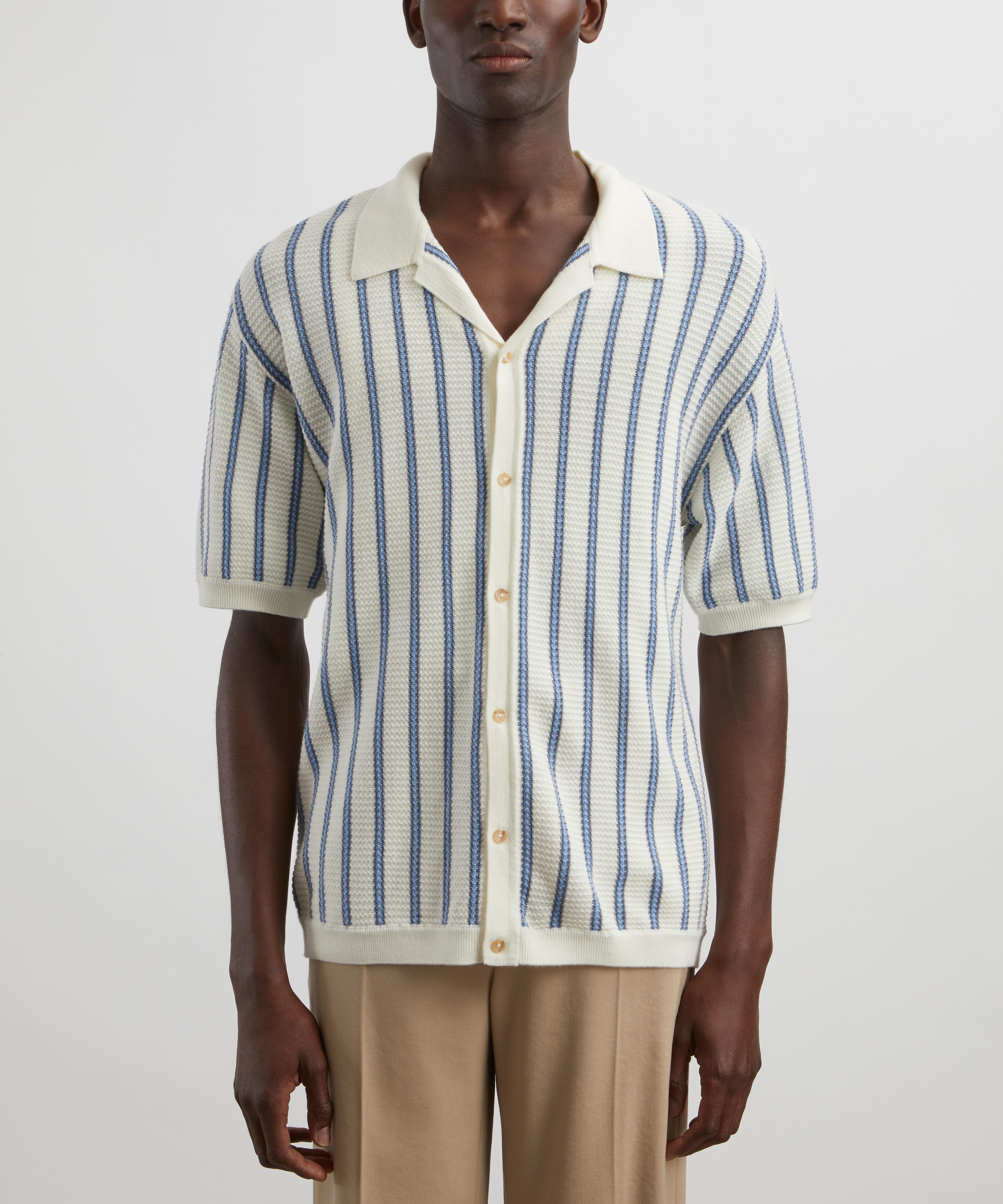 King & Tuckfield - Stripe Camp Collar Shirt image number 2