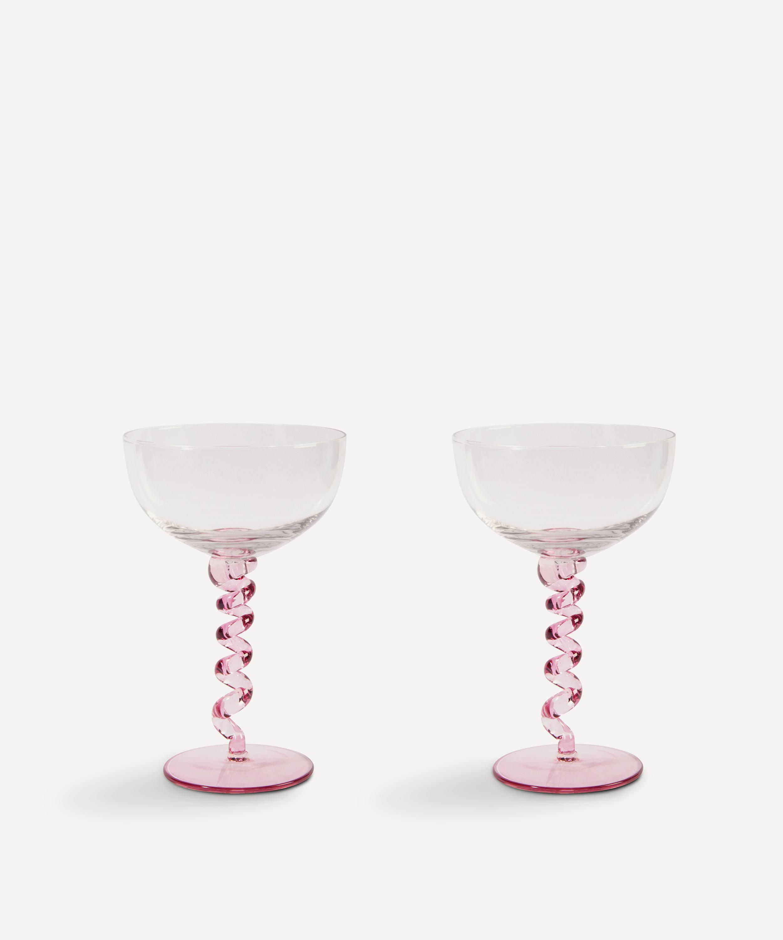 &Klevering - Spiral Pink Coupe Glasses Set of Two