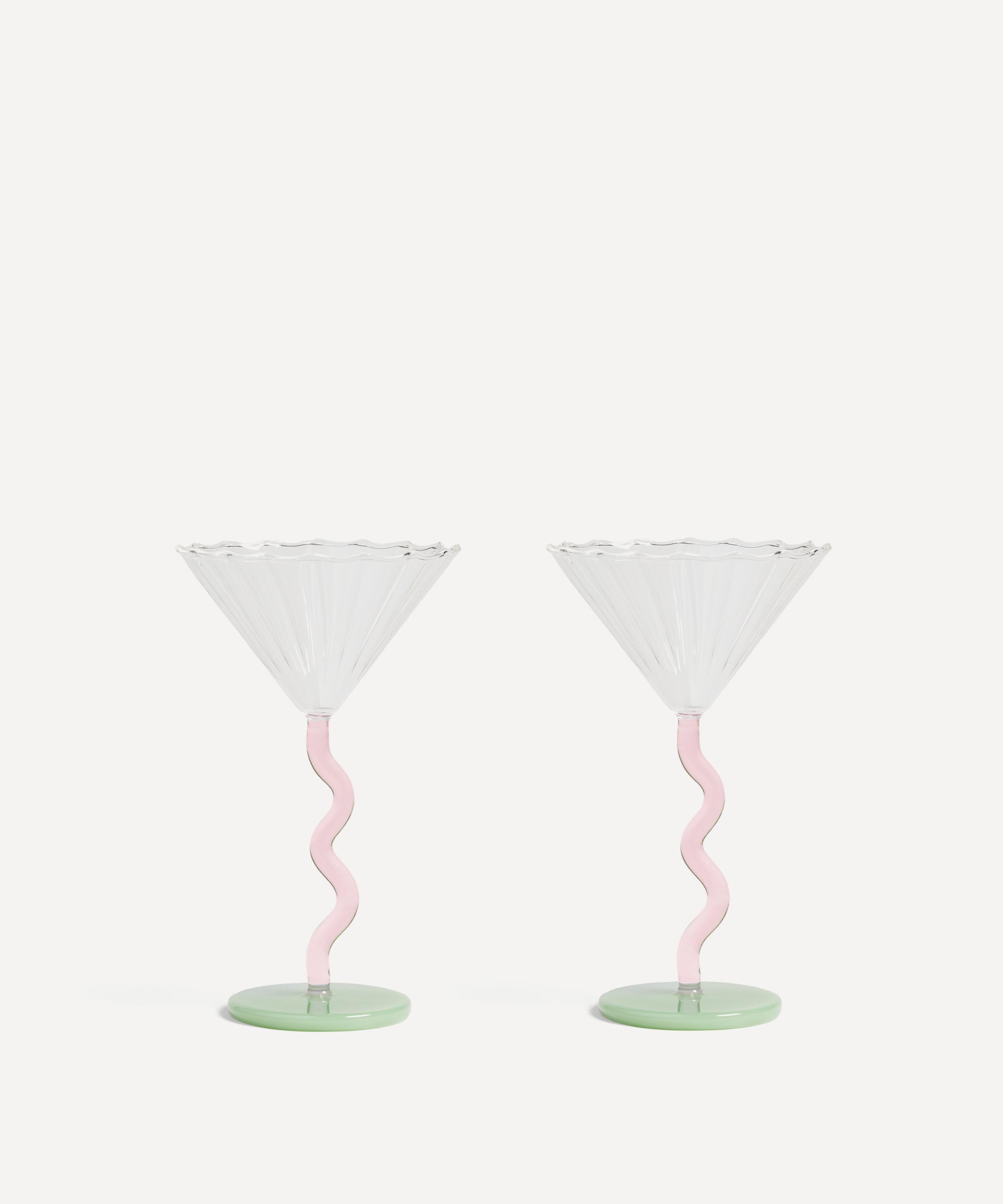 &Klevering - Curve Pink Coupe Glasses Set of Two