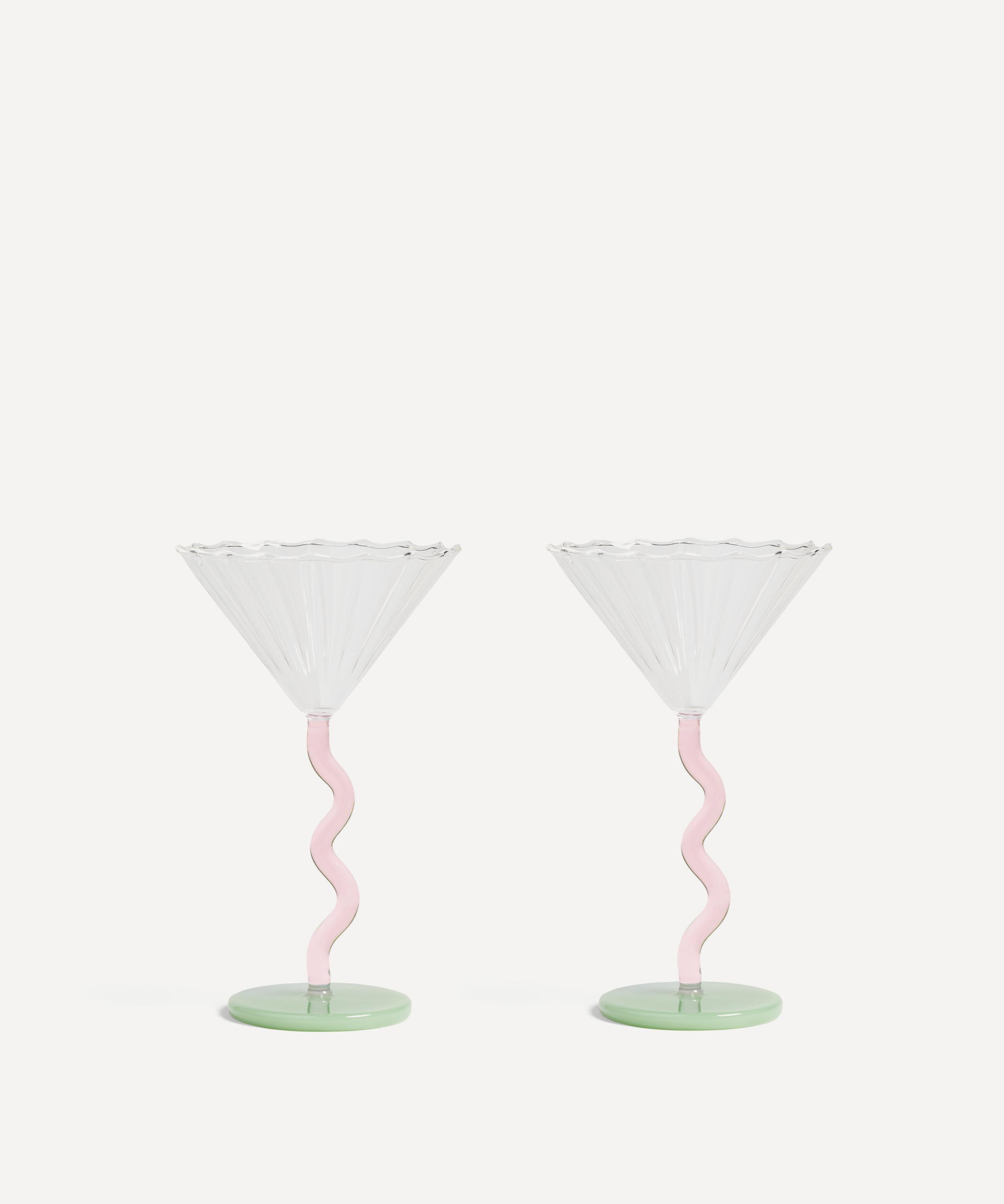 &Klevering - Curve Pink Coupe Glasses Set of Two image number 0