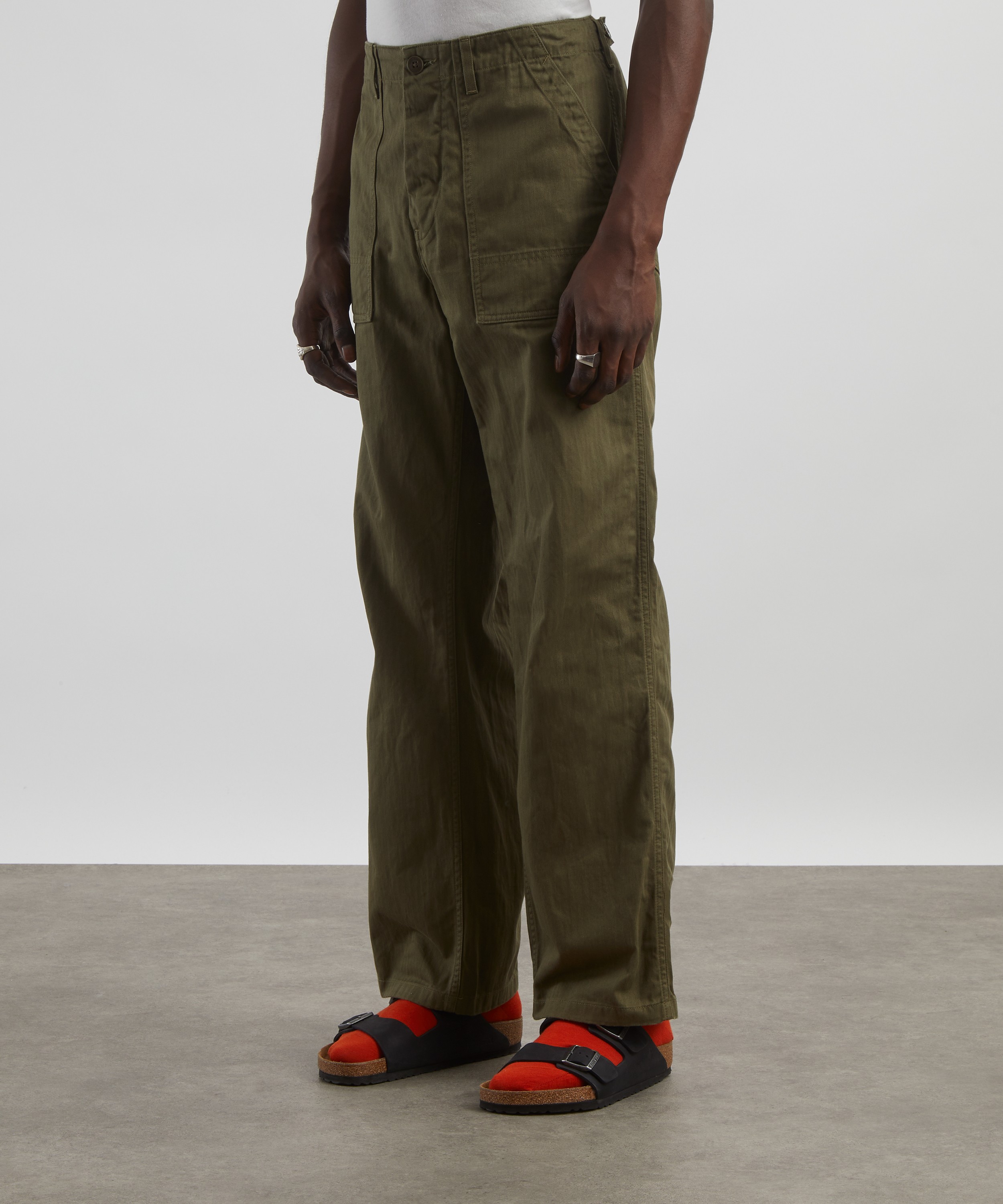 Nudie Jeans - Tuff Tony Olive Fatigue Trousers image number 2