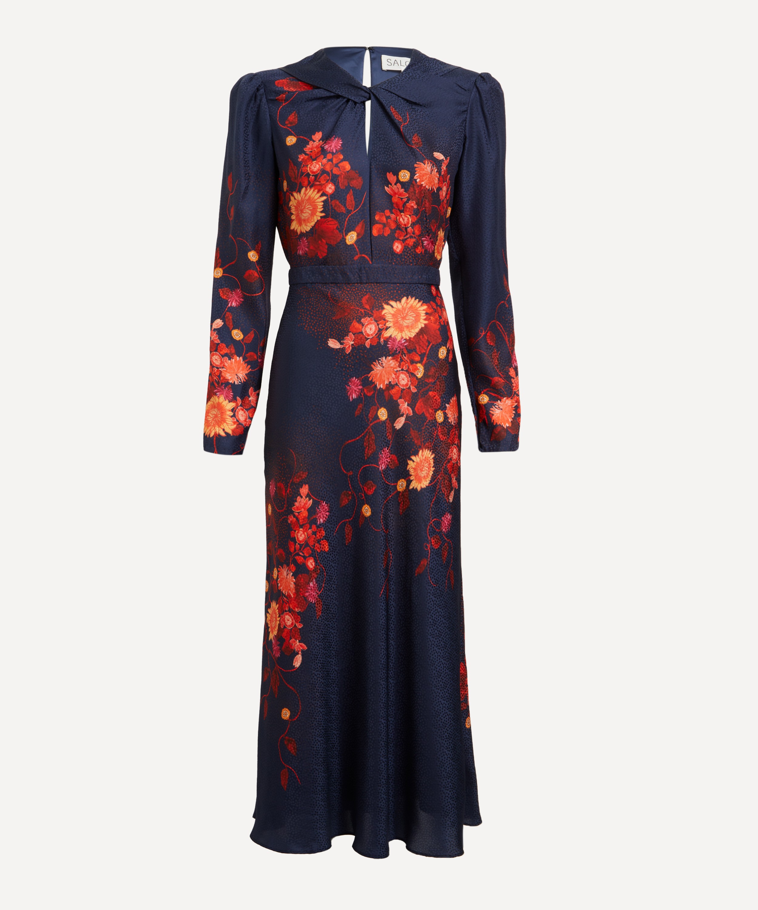 Saloni - Claudia Flori Sunset Silk Midi Dress image number 0