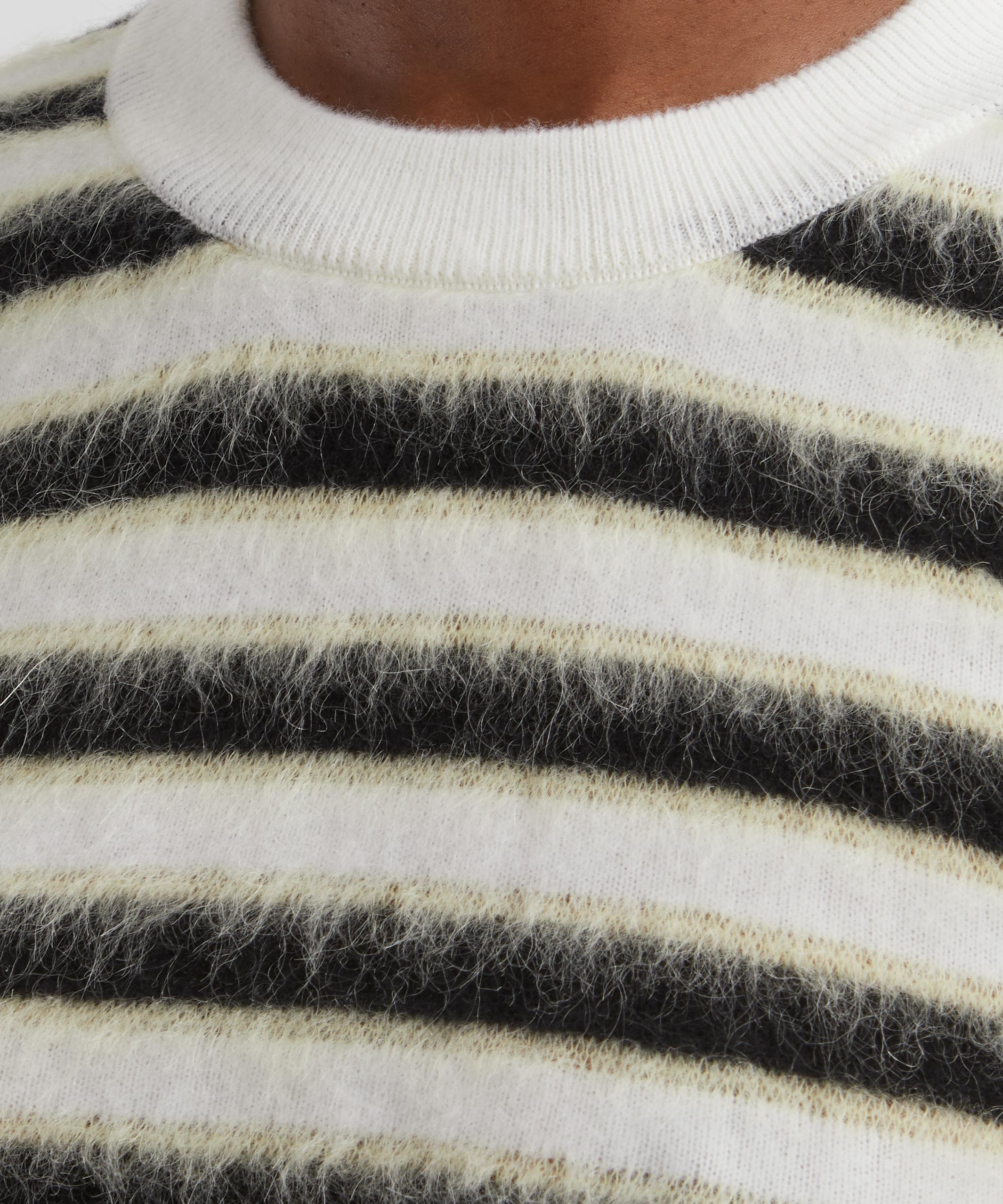 Marni - Black and White Striped Wool-Mohair Jumper image number 4