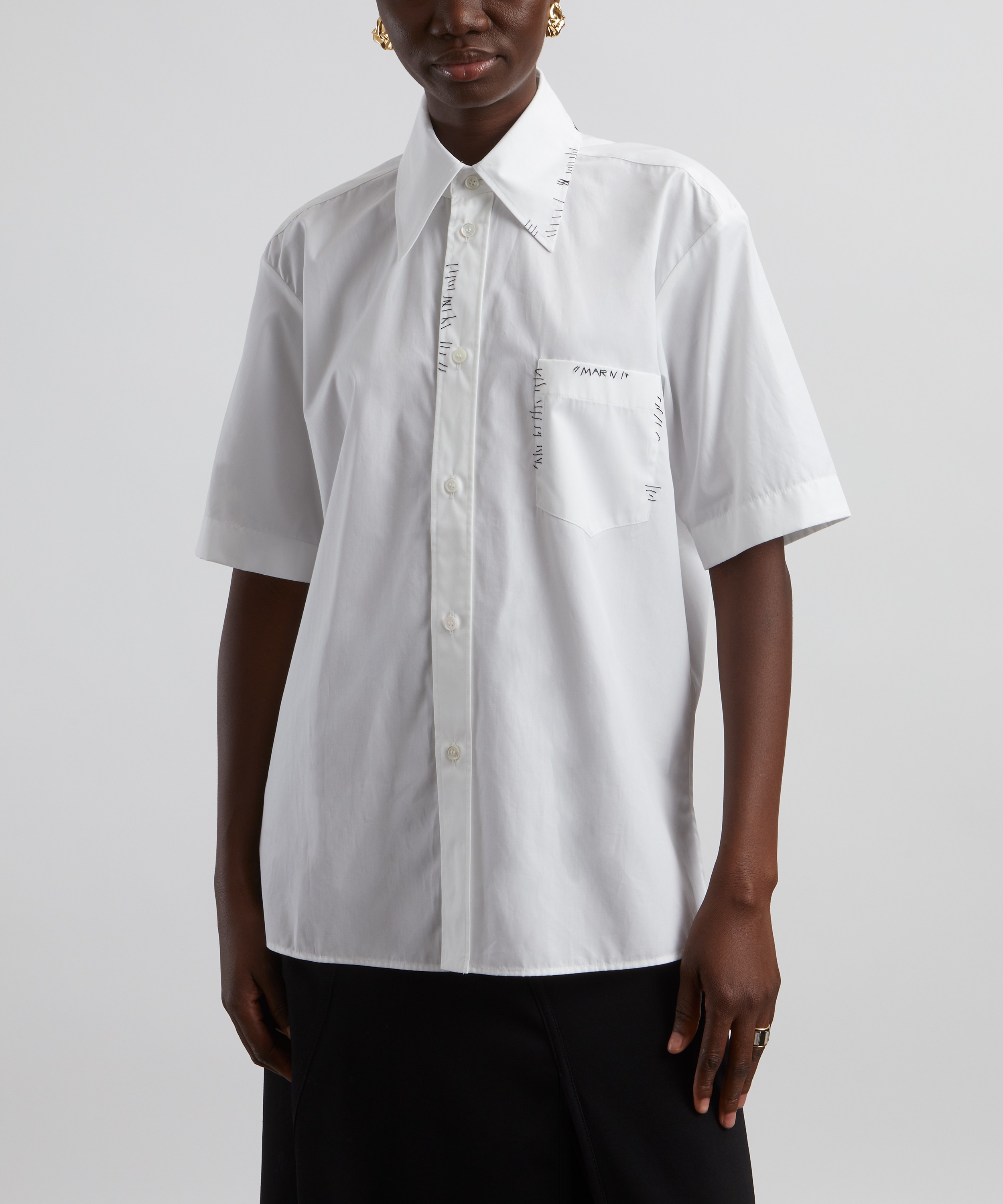 Marni - Marni Mending Embroidered Poplin Shirt image number 2