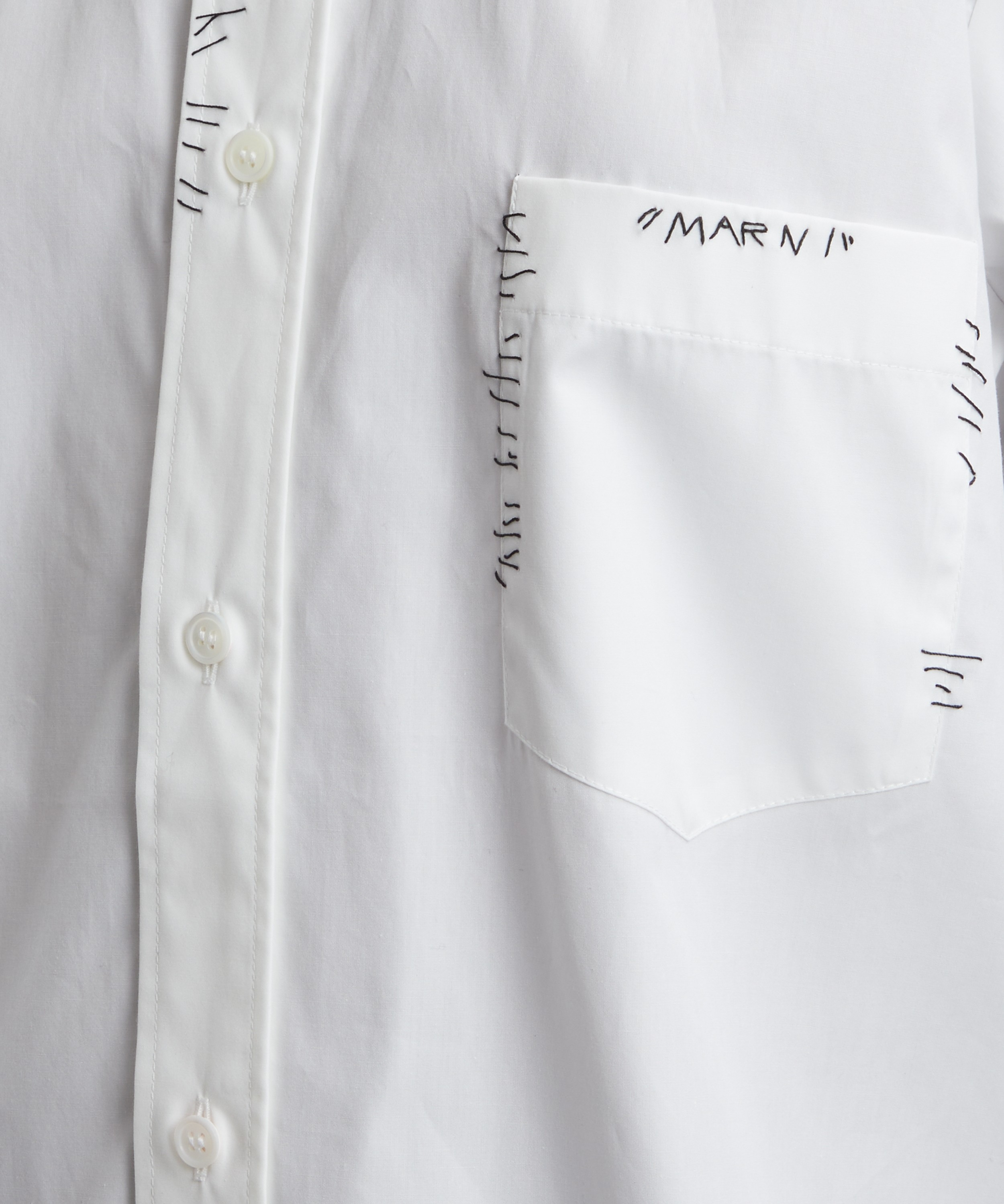 Marni - Marni Mending Embroidered Poplin Shirt image number 4