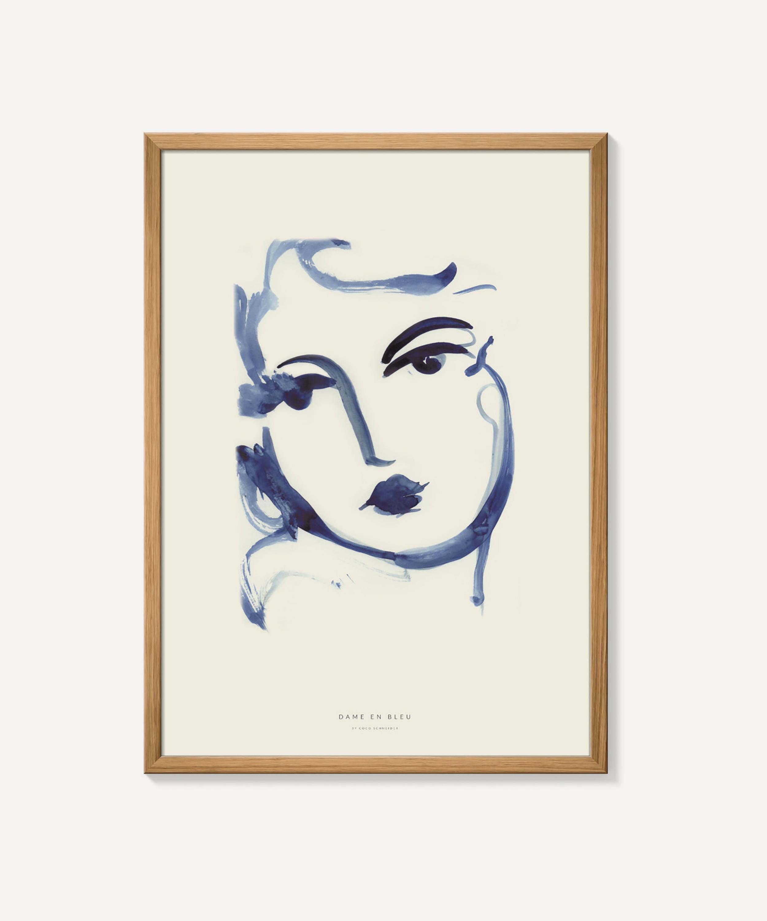 PSTR Studio - Coco Schneider Dame en Blue Framed Print