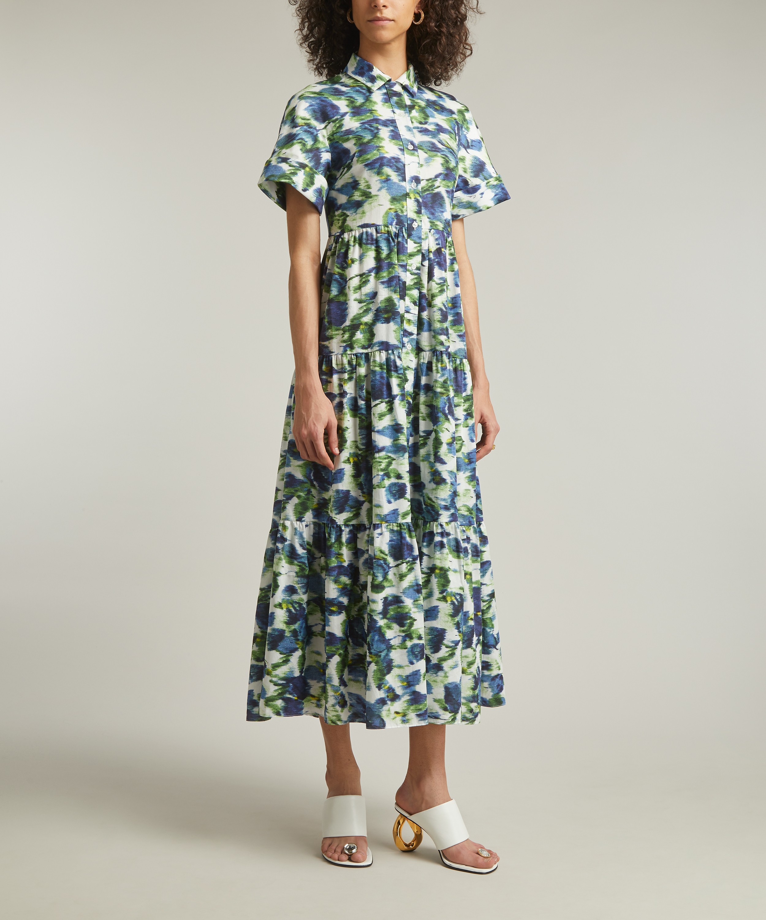 Erdem - Short Sleeve Midaxi Shirt Dress image number 2