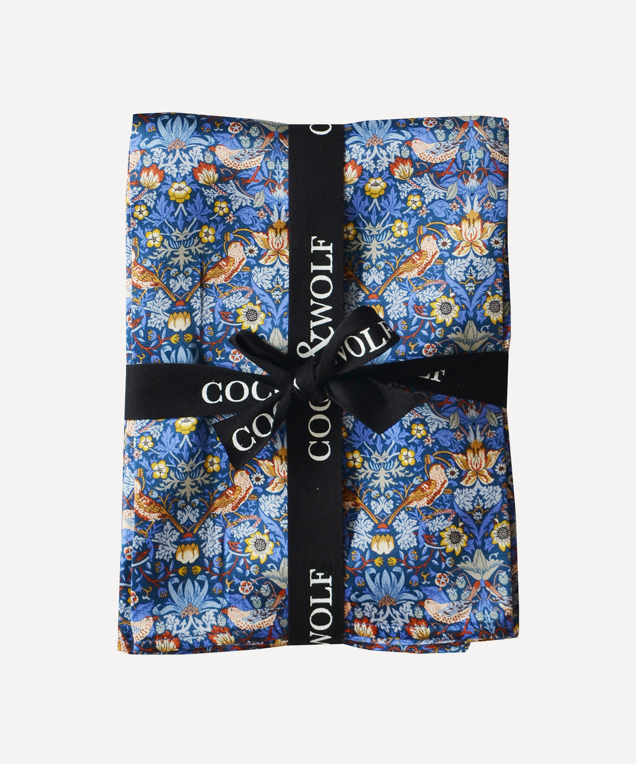 Coco & Wolf - Strawberry Thief Cobalt Silk Pillowcase image number 0