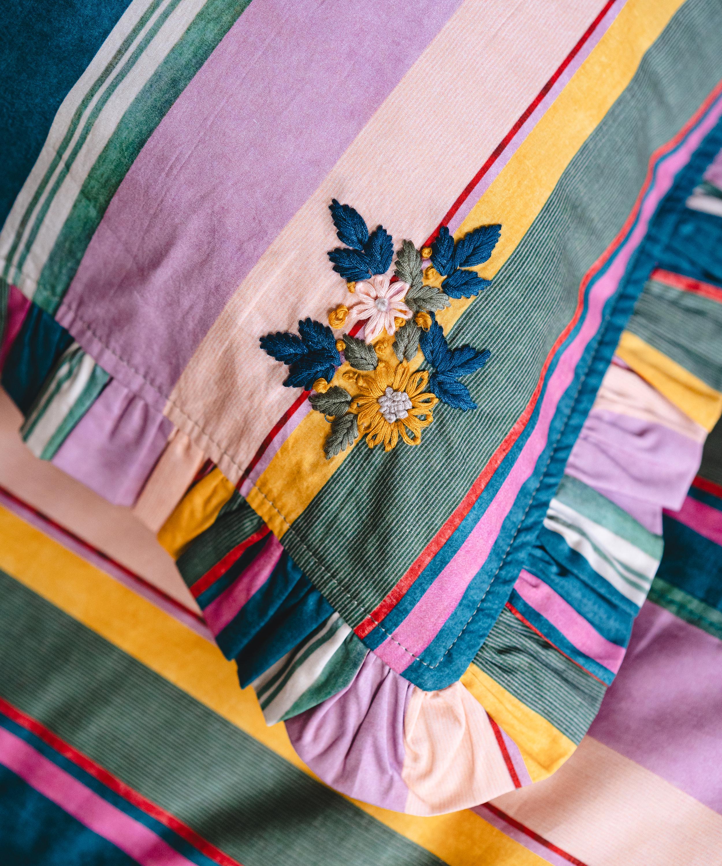 Coco & Wolf - Embroidered Archive Swatch Frill Edge Pillowcases Set of Two image number 1