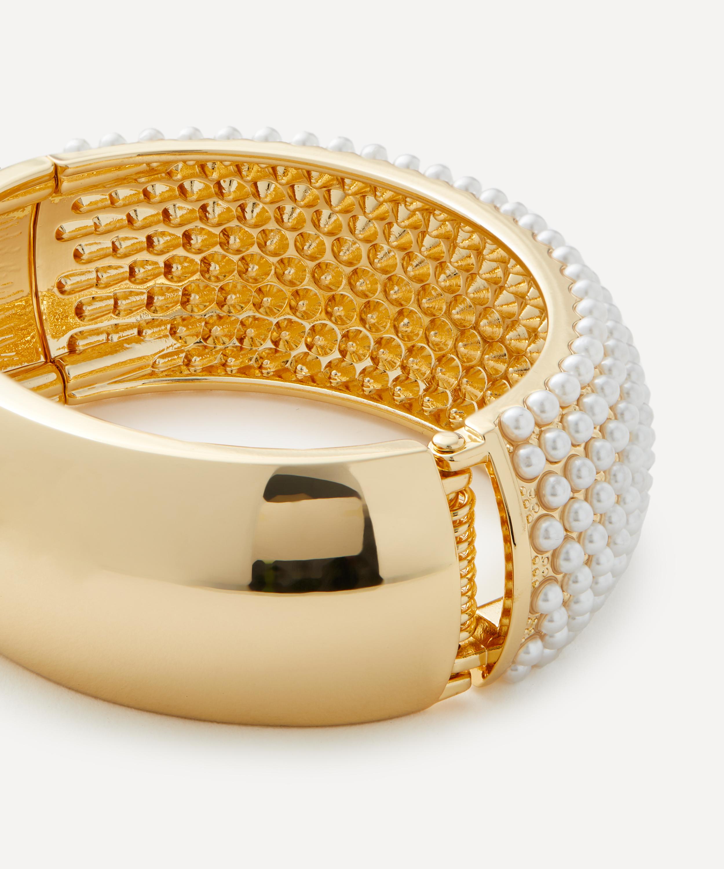 Kenneth Jay Lane - Gold-Plated Pearl Dots Cuff Bracelet image number 1