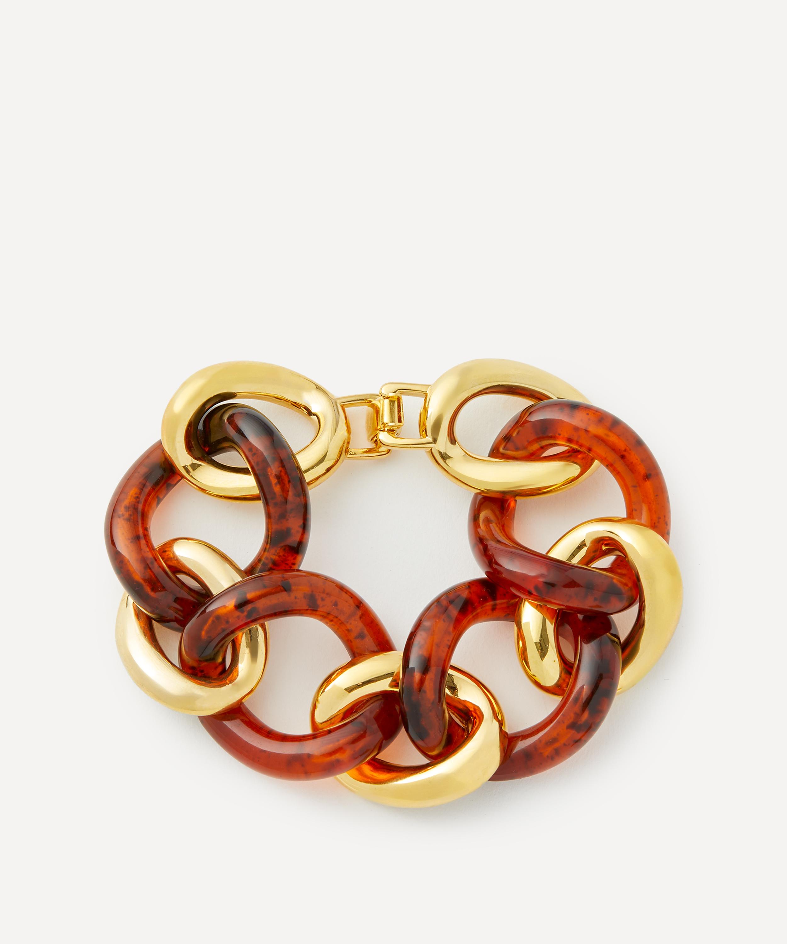 Kenneth Jay Lane - Gold-Plated Tortoise Resin Chain Bracelet image number 0