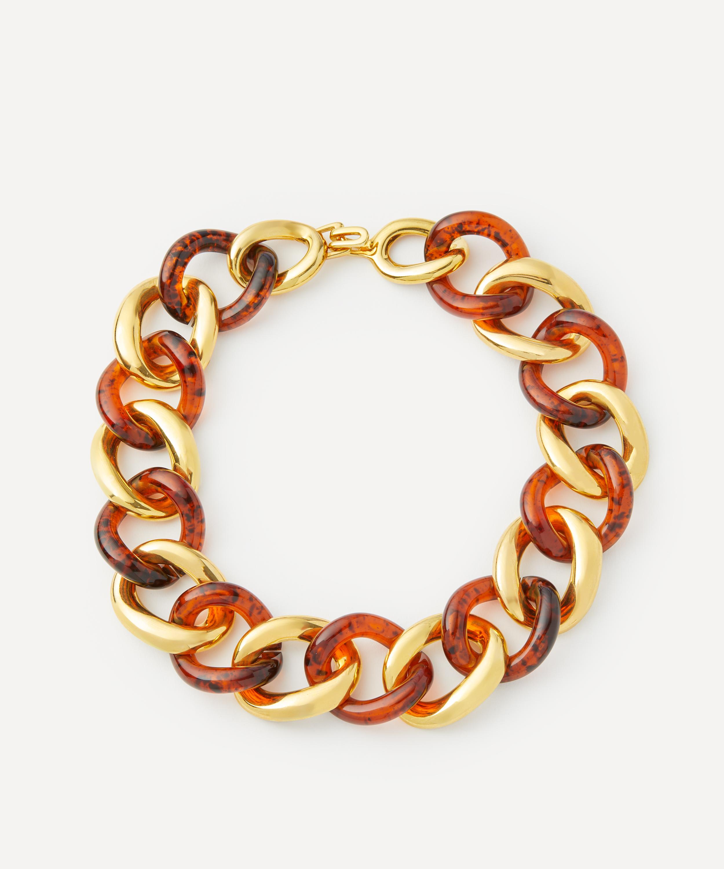 Kenneth Jay Lane - Gold-Plated Tortoise Resin Chain Necklace