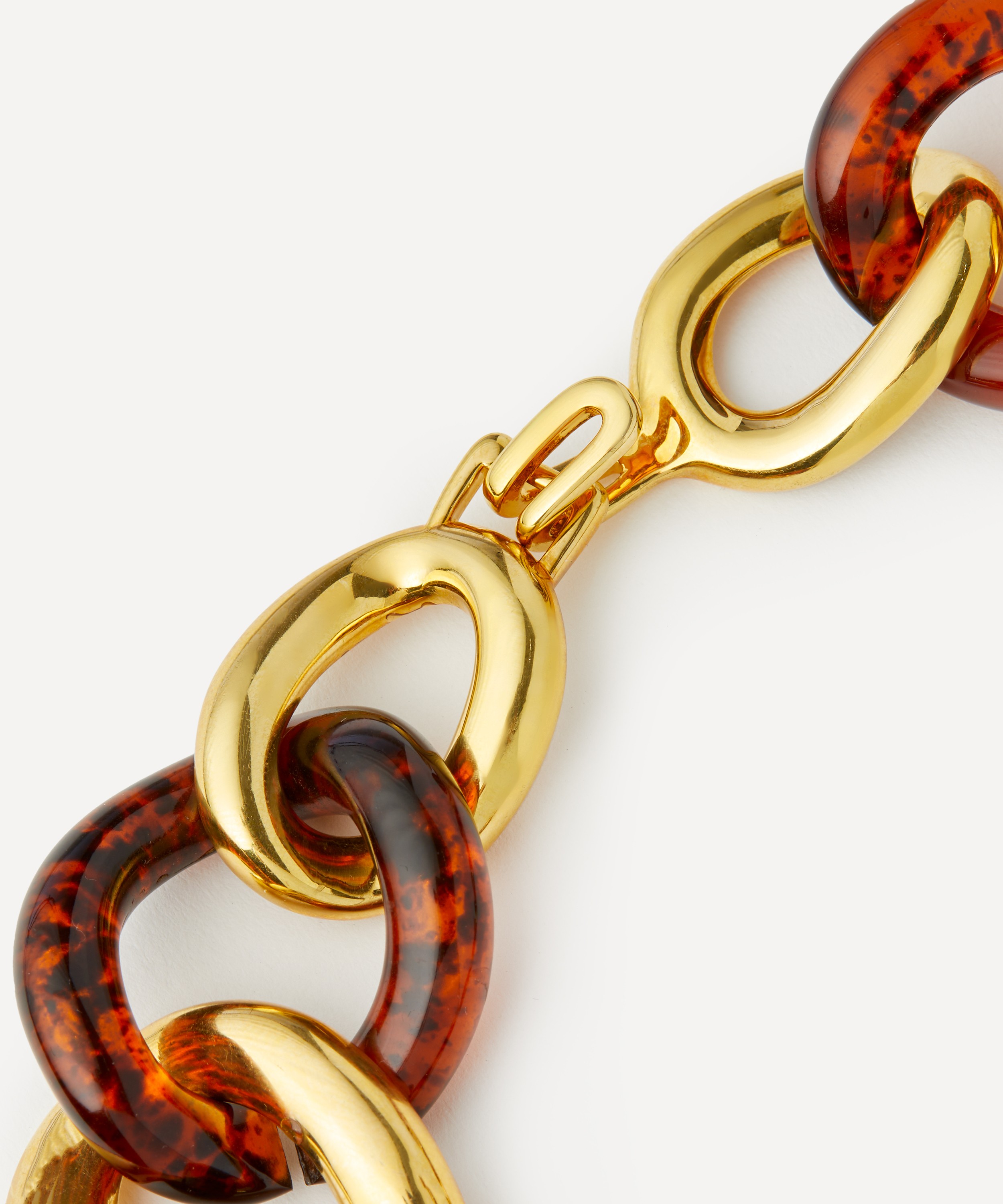 Kenneth Jay Lane - Gold-Plated Tortoise Resin Chain Necklace image number 1