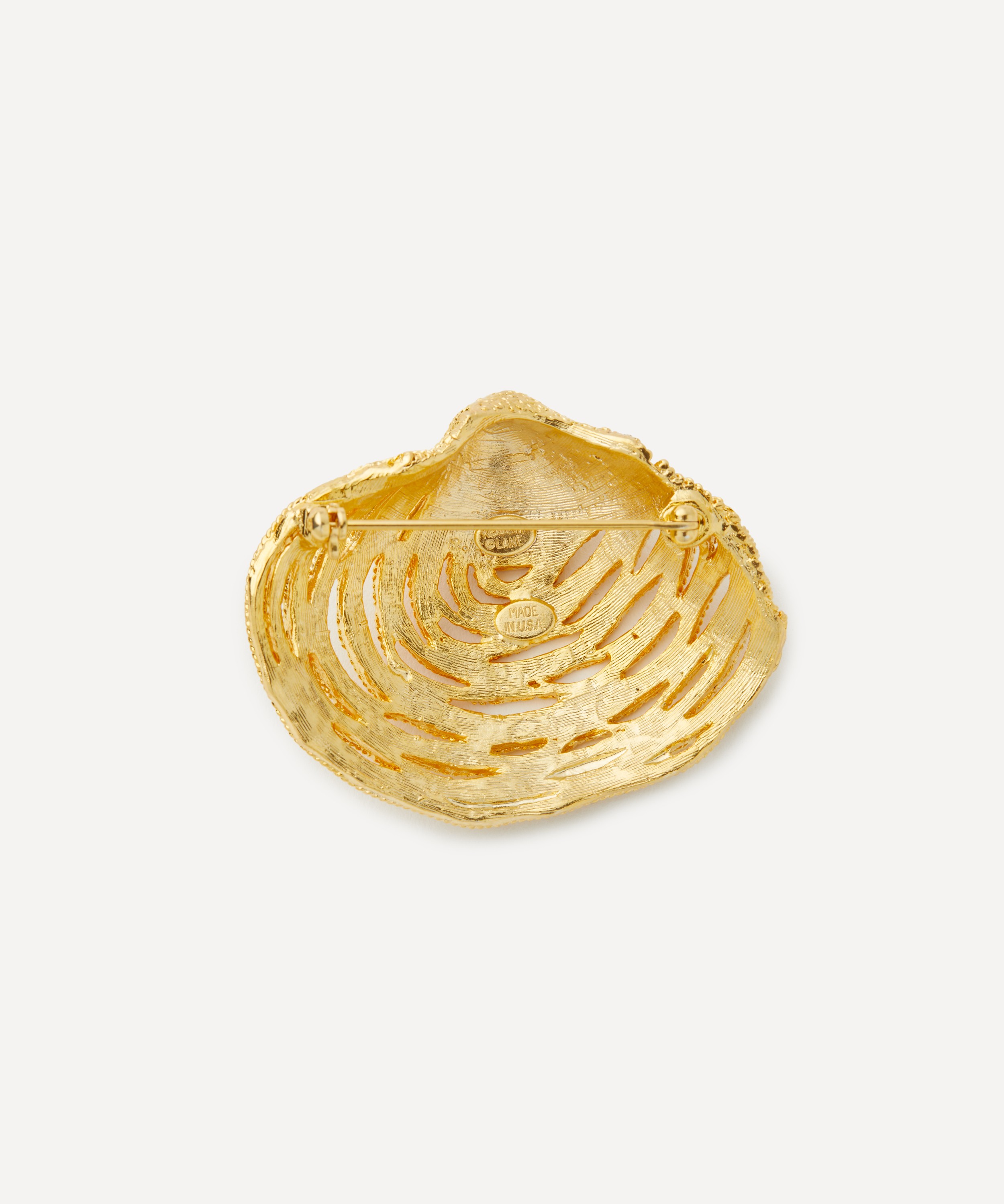 Kenneth Jay Lane - Gold-Plated Shell Brooch image number 1