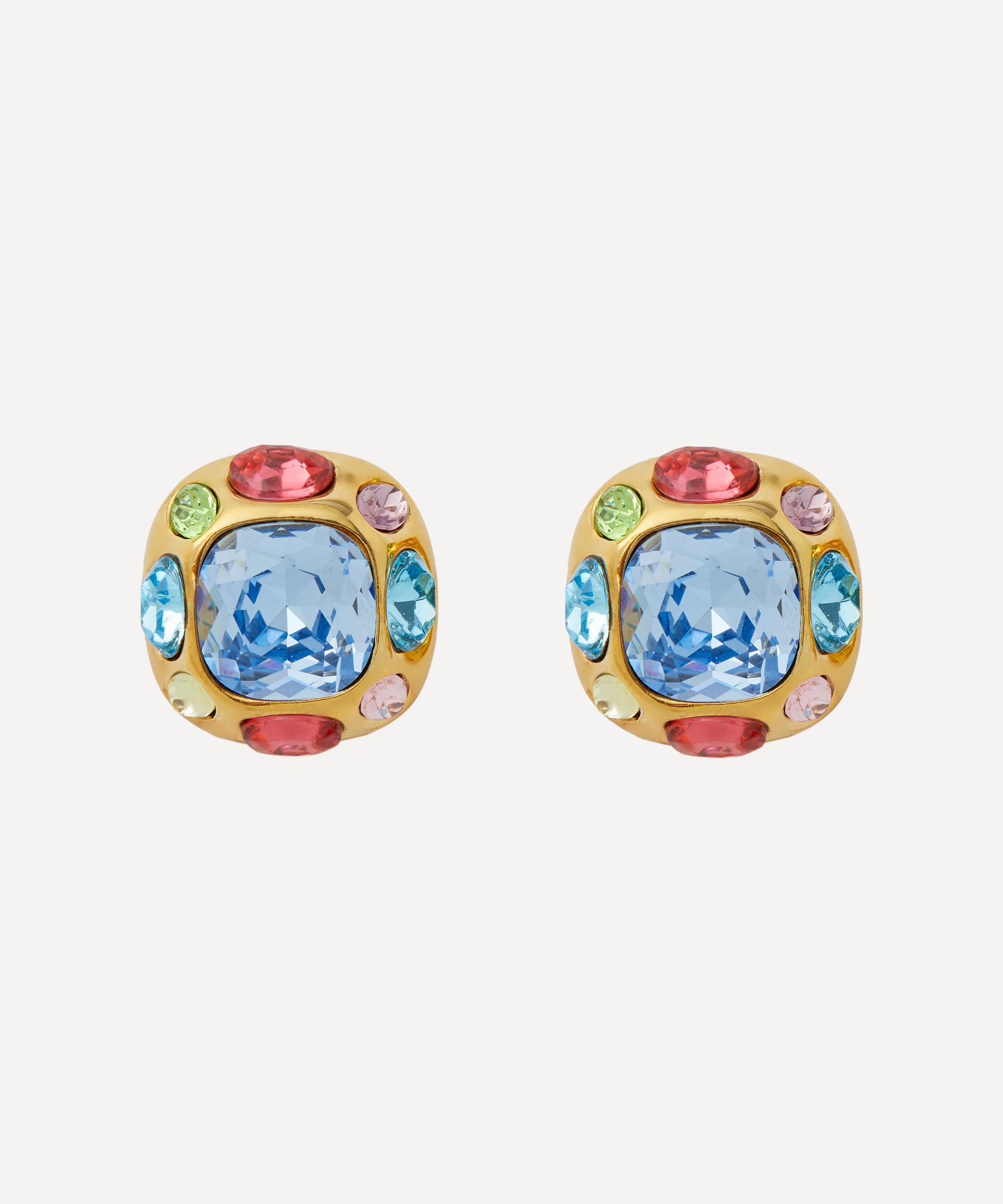 Kenneth Jay Lane - Gold-Plated Multi Stone Clip-On Earrings image number 0