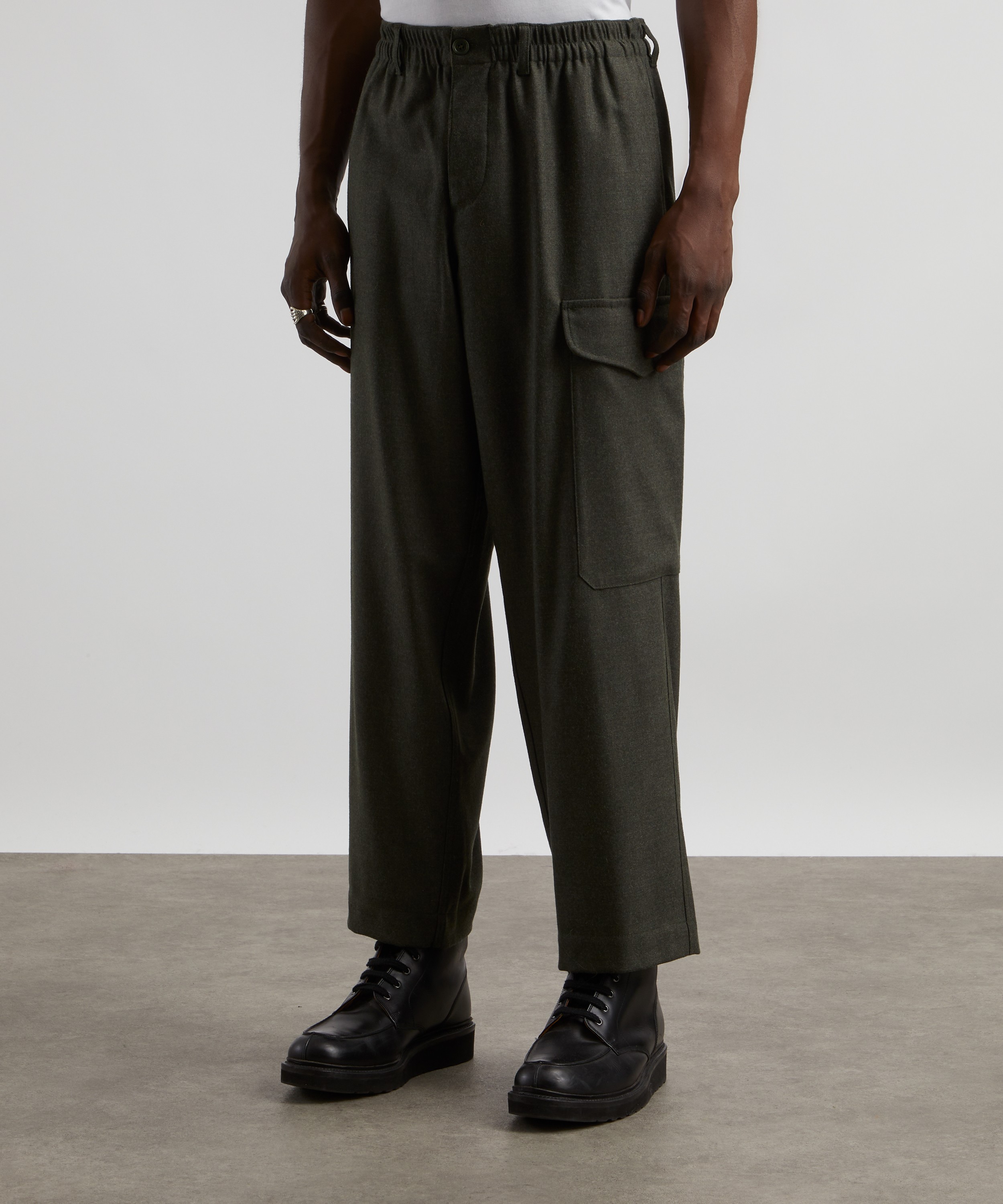 YMC - Military Wool-Blend Flannel Trousers image number 2