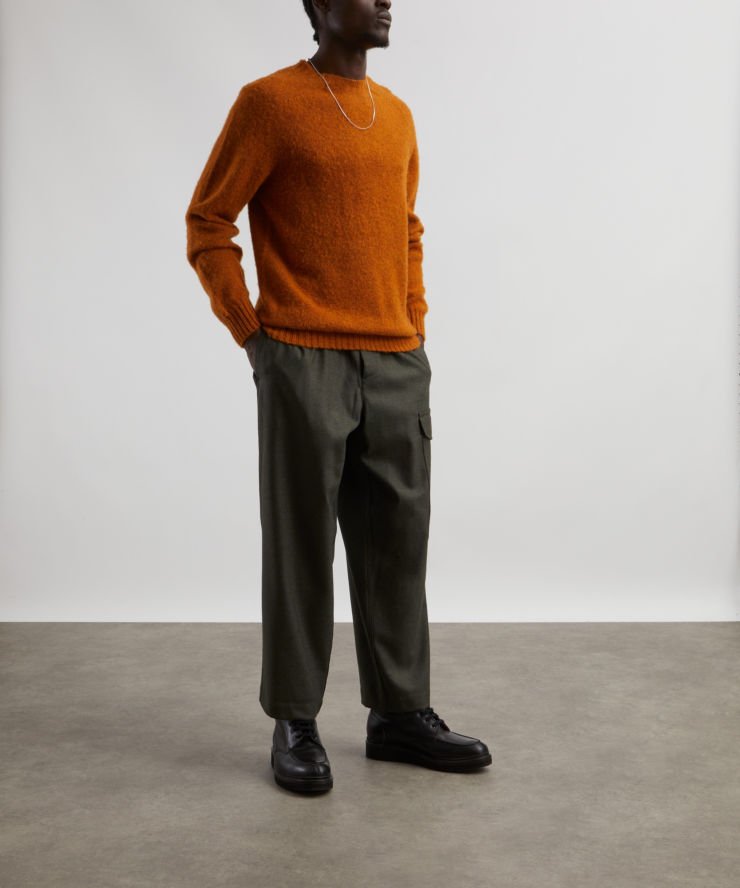 YMC - Suedehead Orange Knitted Jumper image number 1