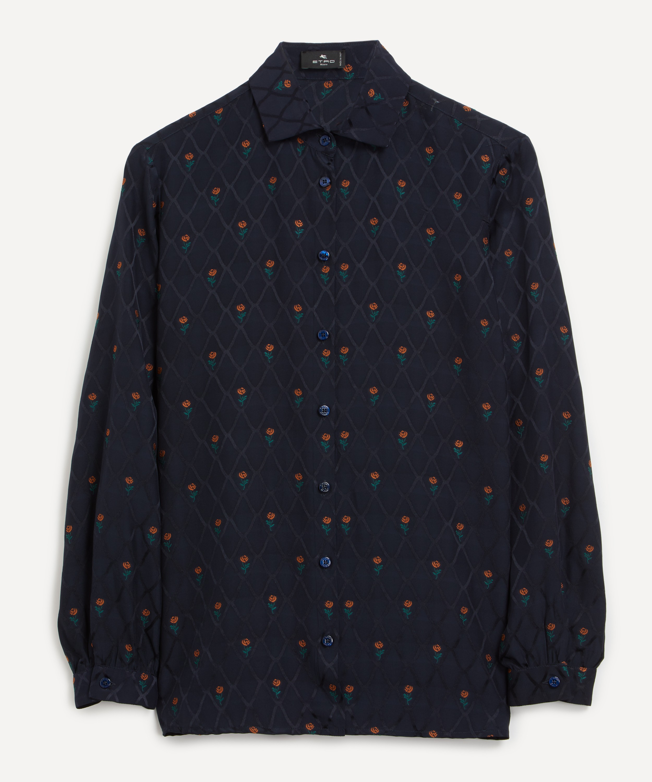 Etro - Silk Jacquard Geometric Floral Shirt image number 0