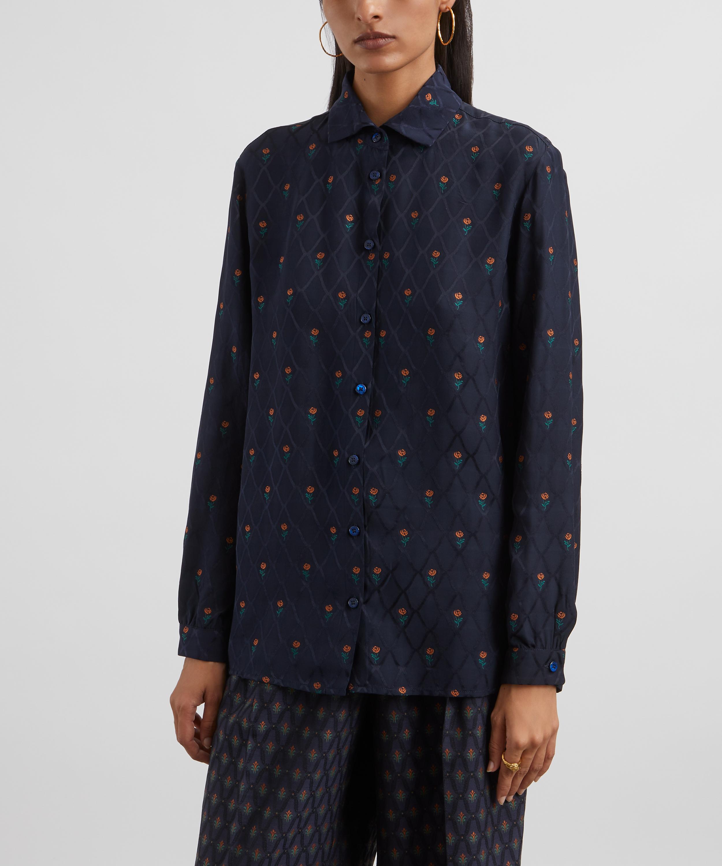 Etro - Silk Jacquard Geometric Floral Shirt image number 2