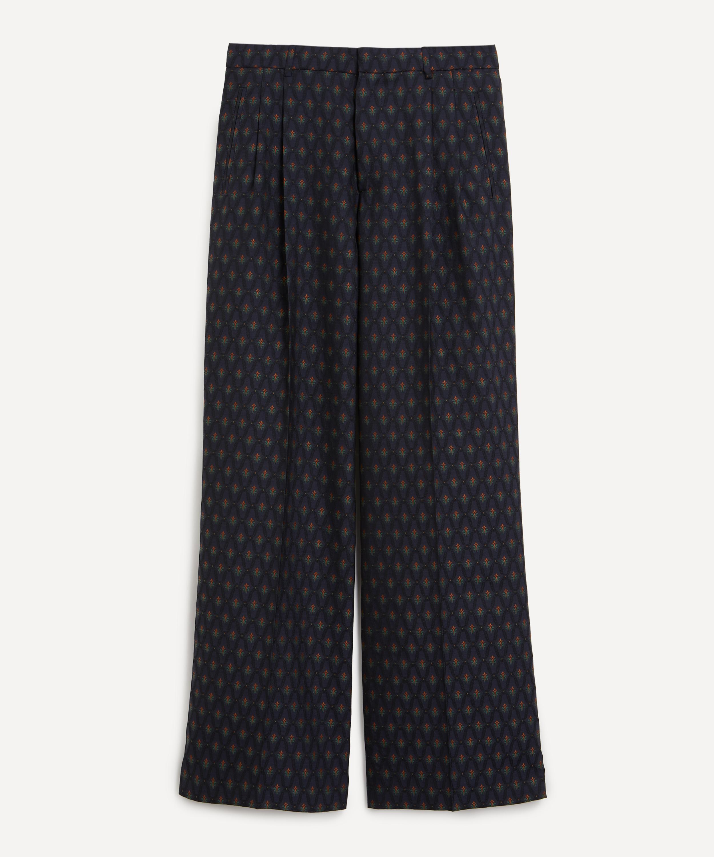 Etro - Jacquard Geometric Floral Wide Leg Trousers image number 0