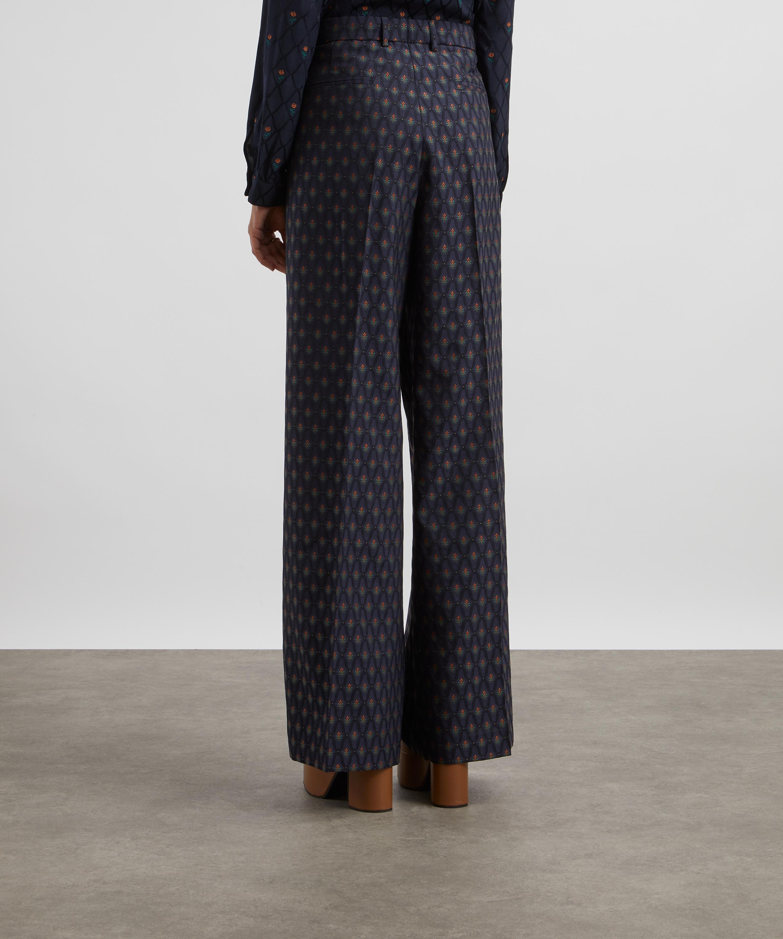 Etro - Jacquard Geometric Floral Wide Leg Trousers image number 3