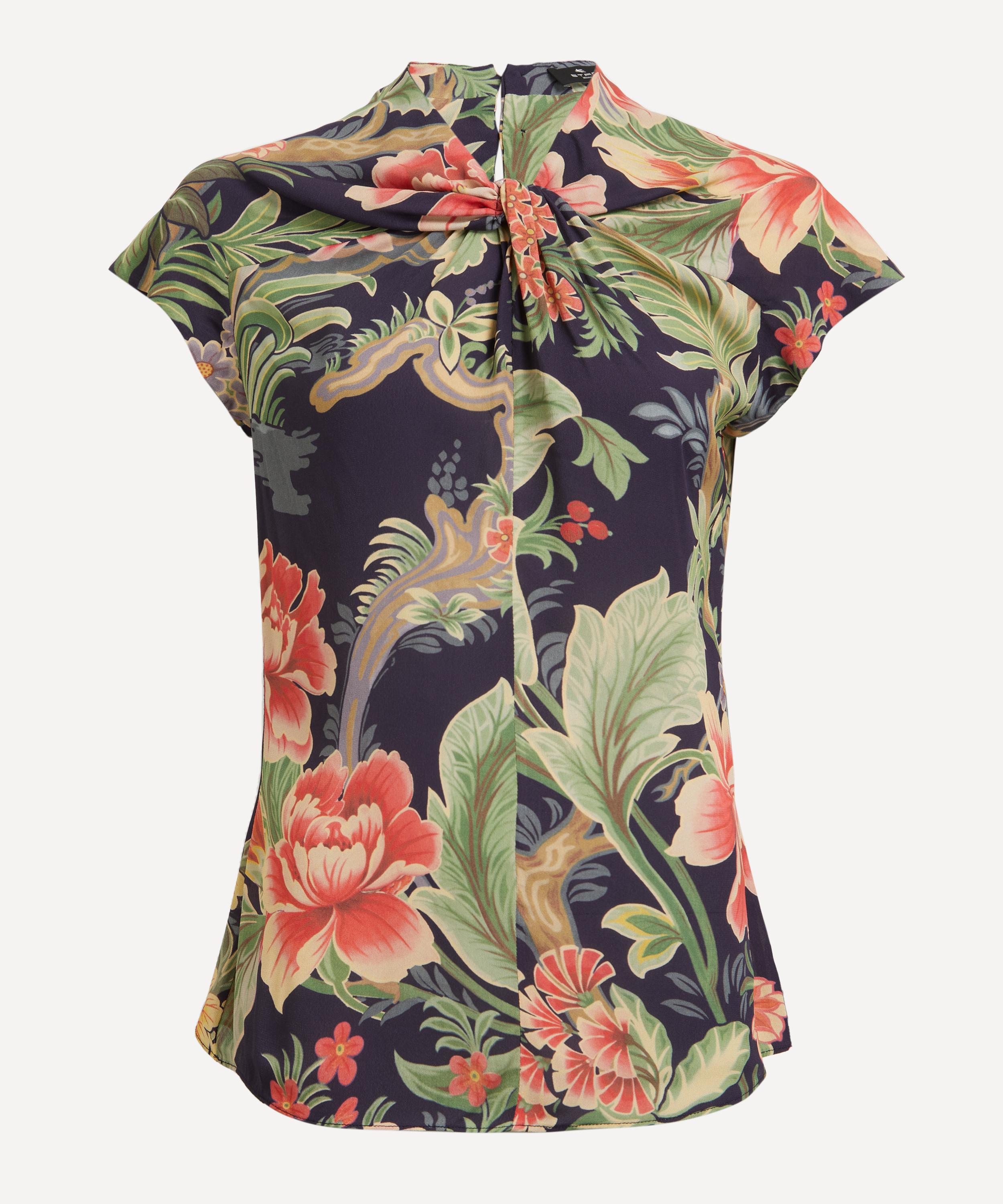 Etro - Crepe de Chine Decorative Floral Top image number 0