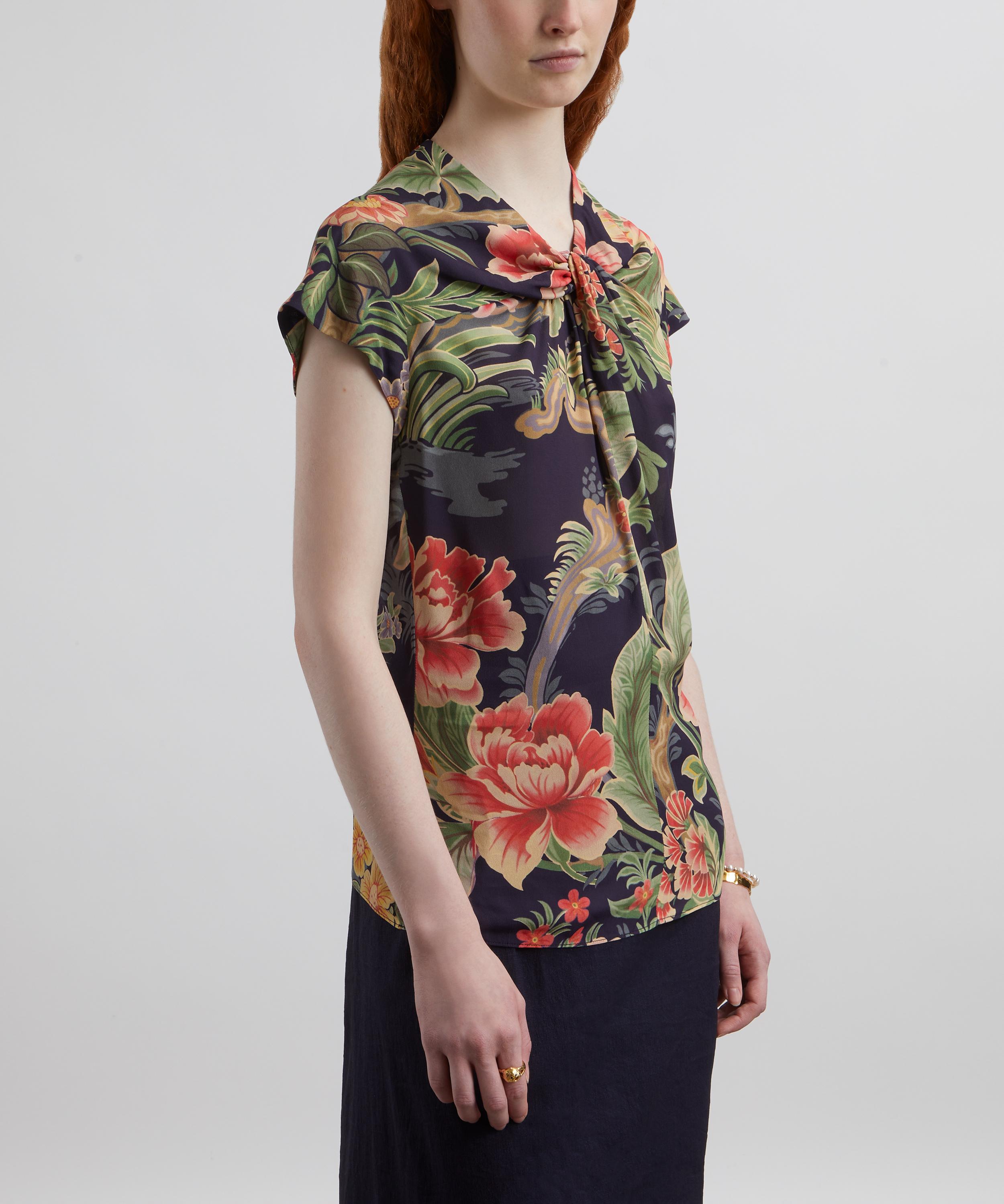 Etro - Crepe de Chine Decorative Floral Top image number 2